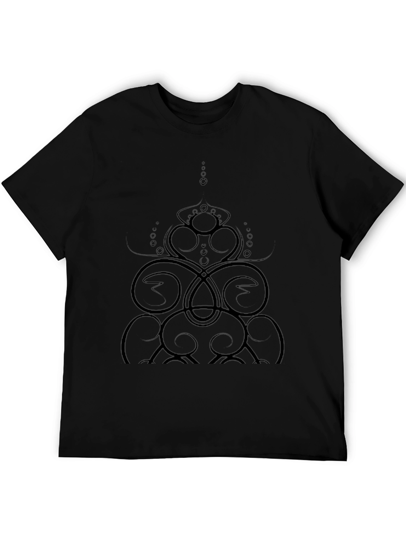Abstract Swirl Design Black T-Shirt