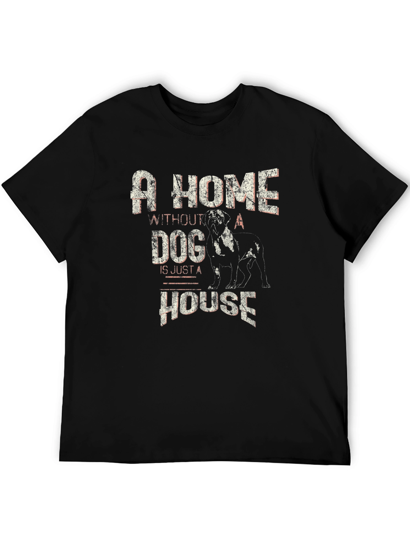 A Home Without Dog House T-Shirt - Black
