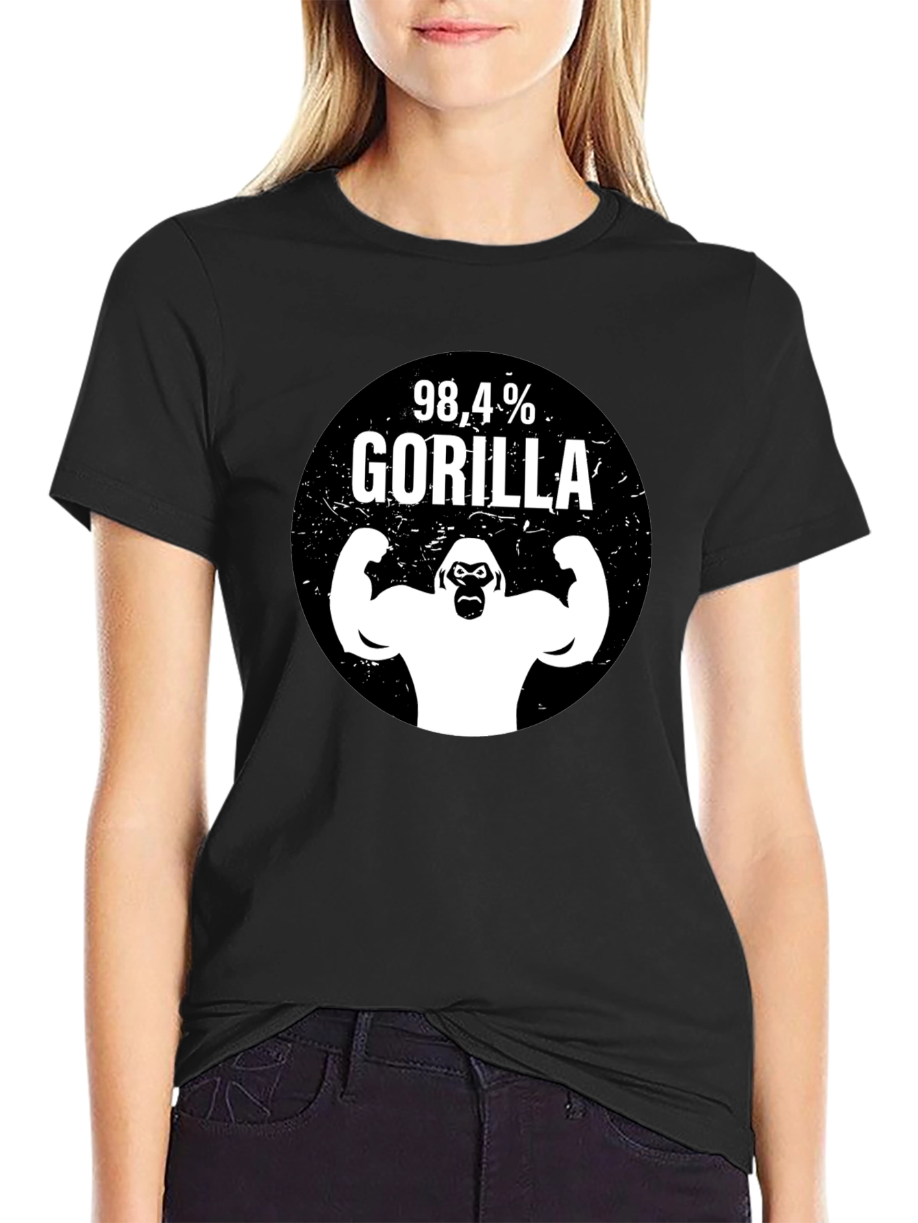 98.4% Gorilla Graphic T-Shirt - Black
