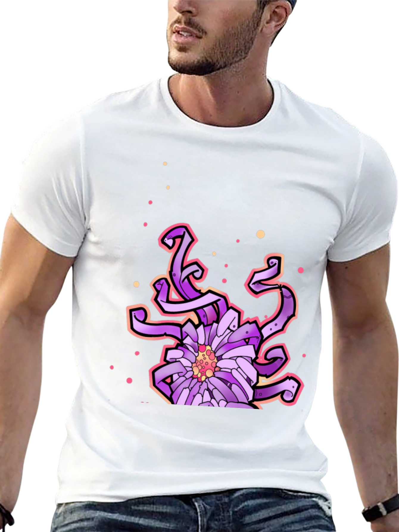 Abstract Purple Flower Graphic Tee