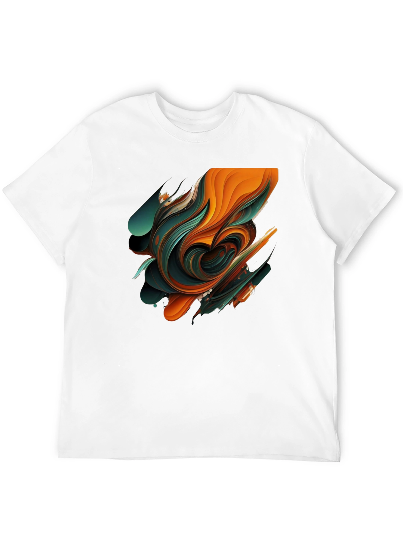 Abstract Swirl Graphic Black T-Shirt