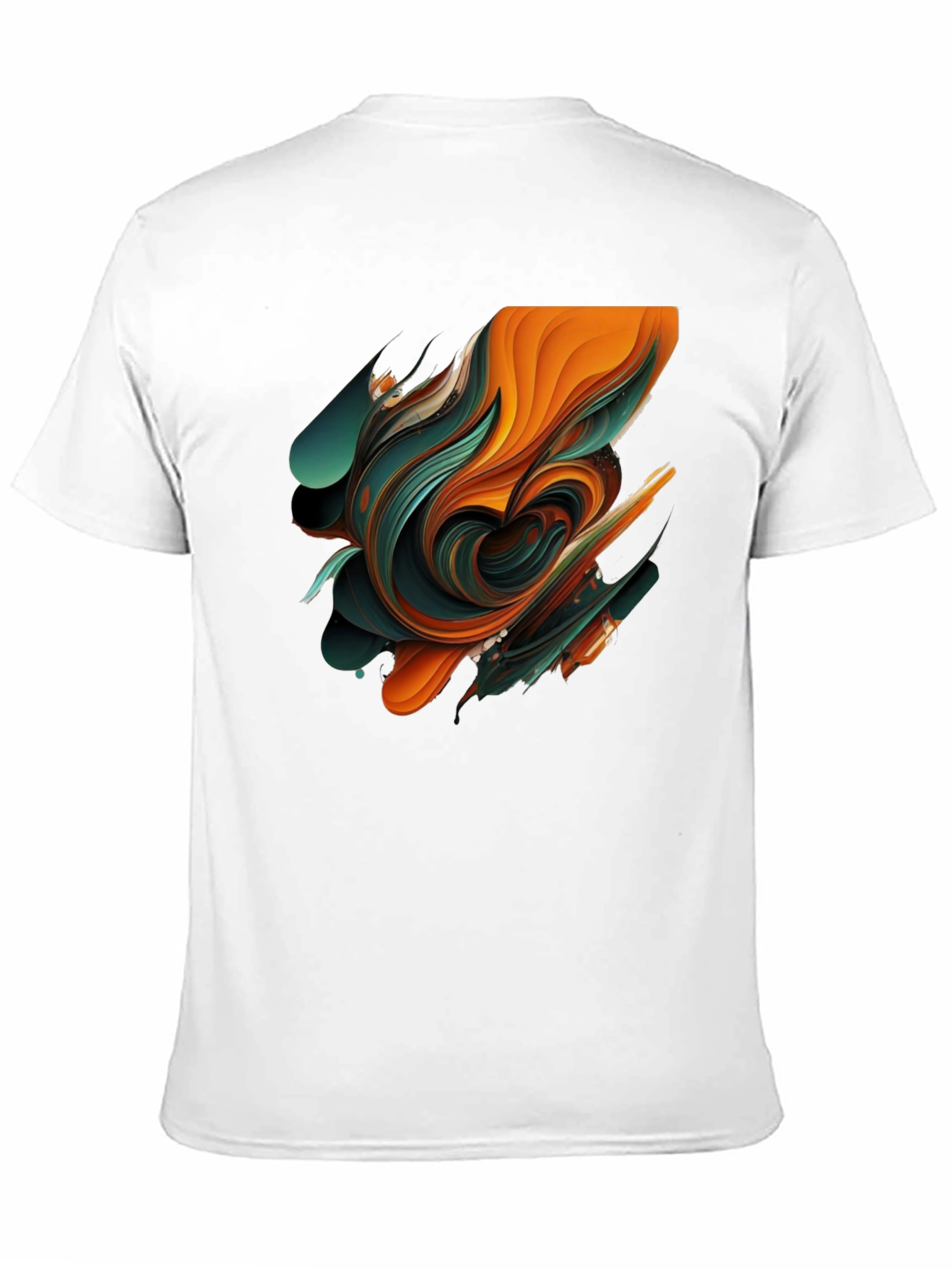 Abstract Swirl Graphic Black T-Shirt