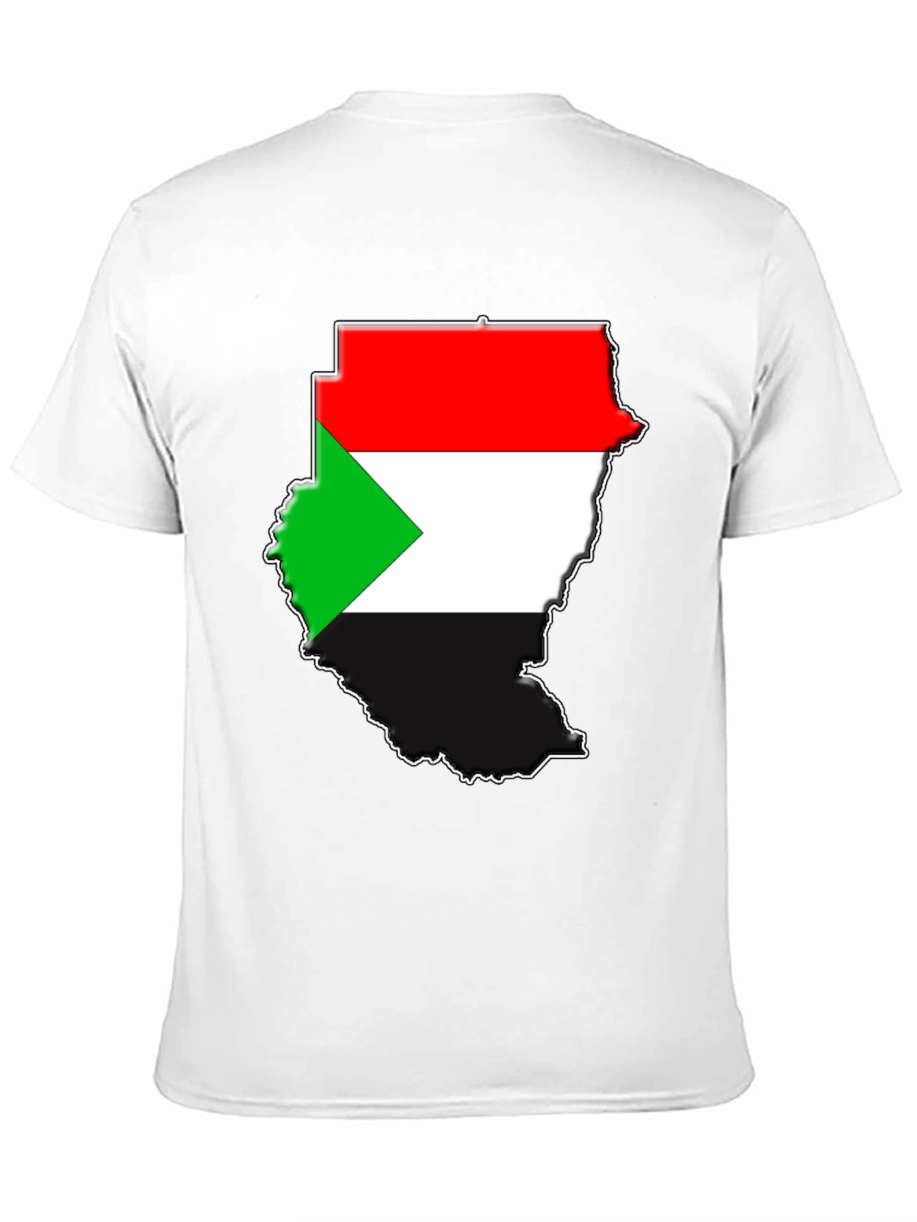 Sudan Flag Map Graphic T-Shirt - Black