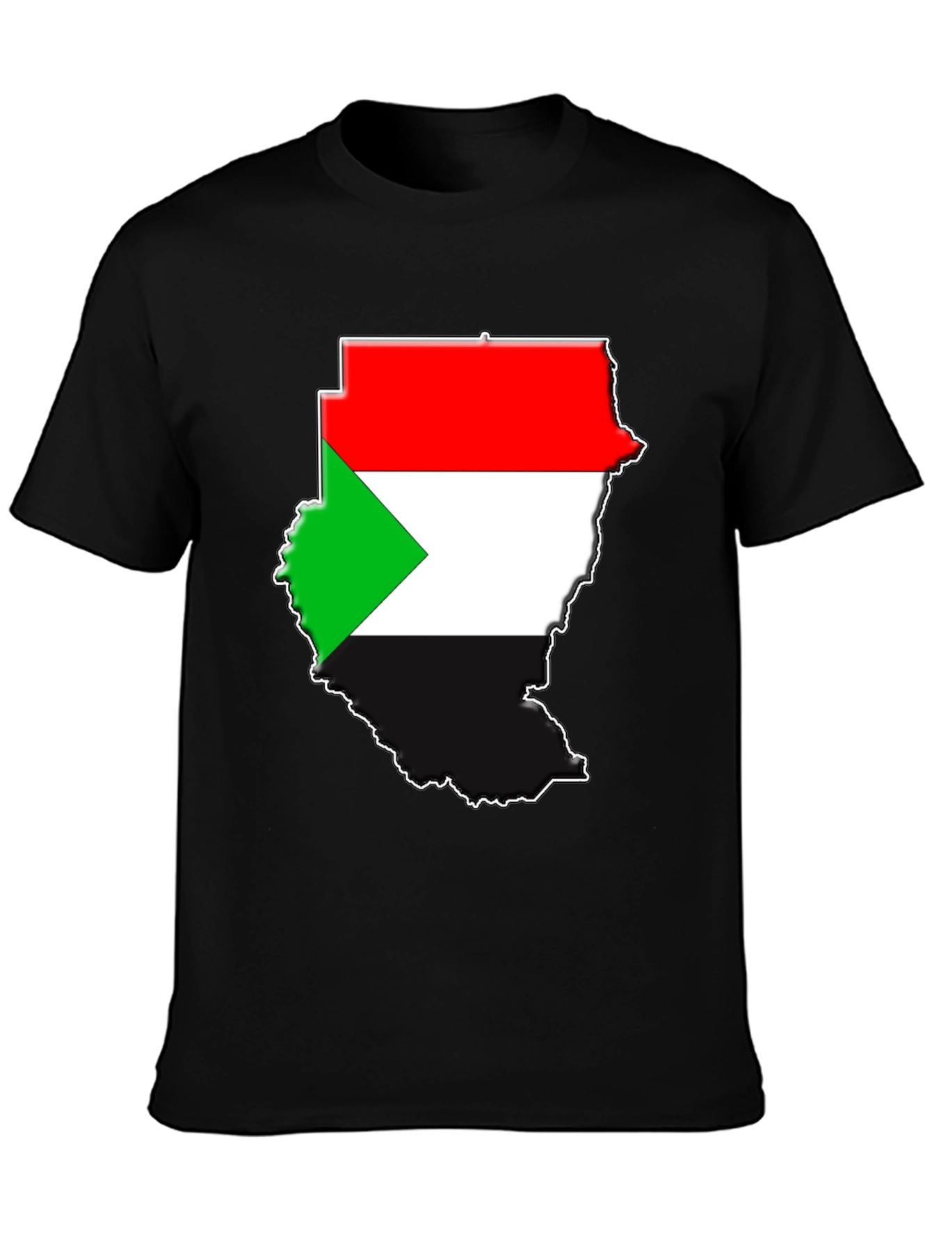 Sudan Flag Map Graphic T-Shirt - Black