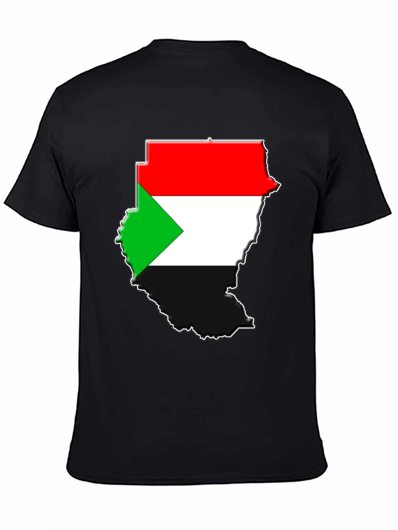 Sudan Flag Map Graphic T-Shirt - Black