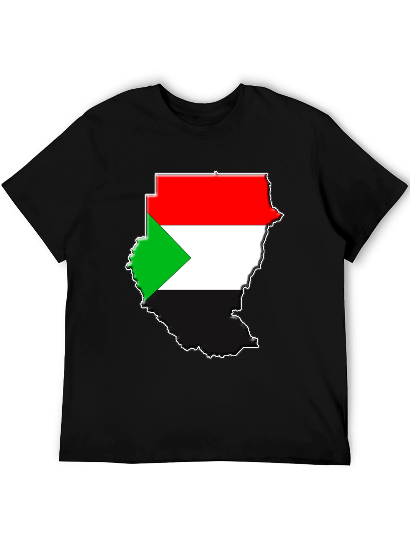Sudan Flag Map Graphic T-Shirt - Black