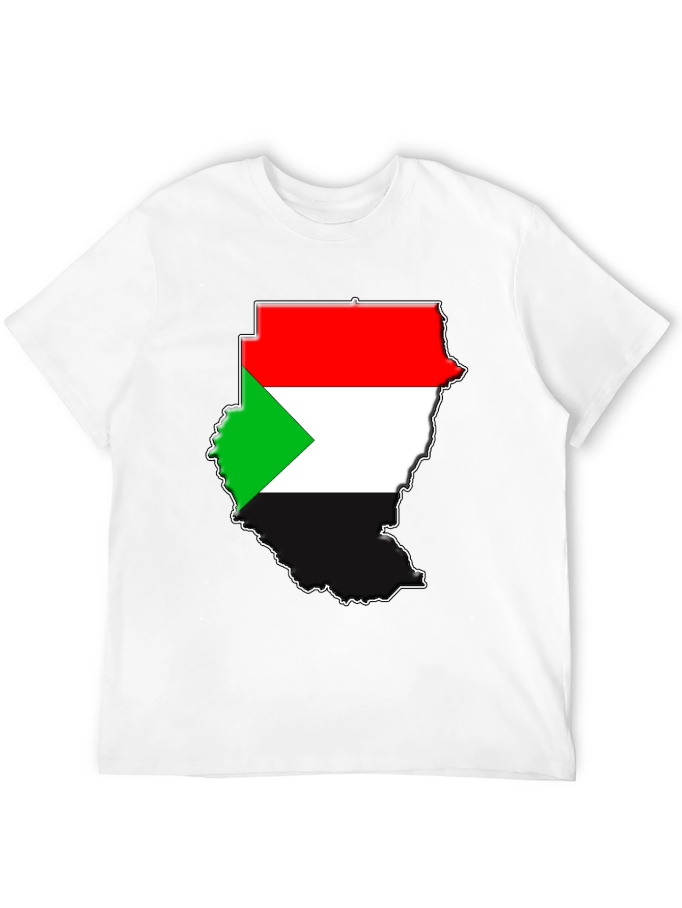 Sudan Flag Map Graphic T-Shirt - Black