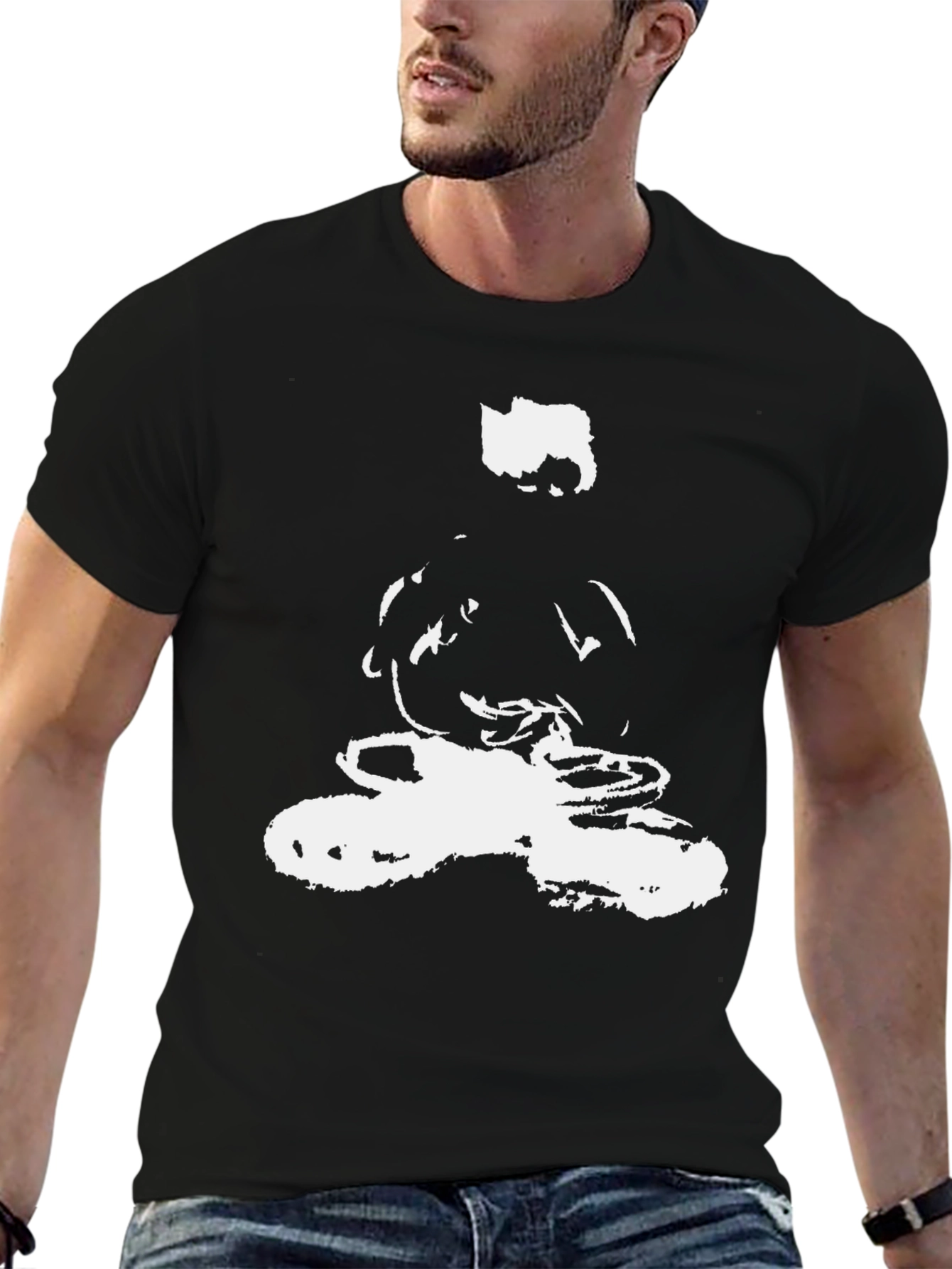 Abstract Print Black T-Shirt