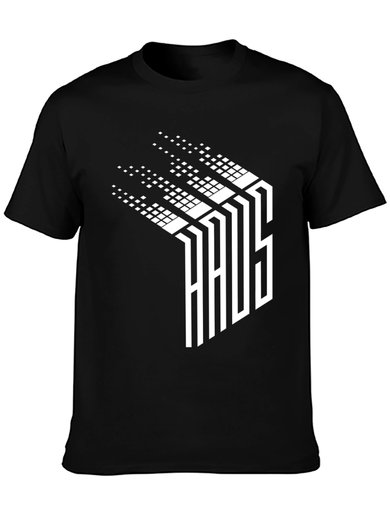 Abstract Pixelated Word T-Shirt - Black