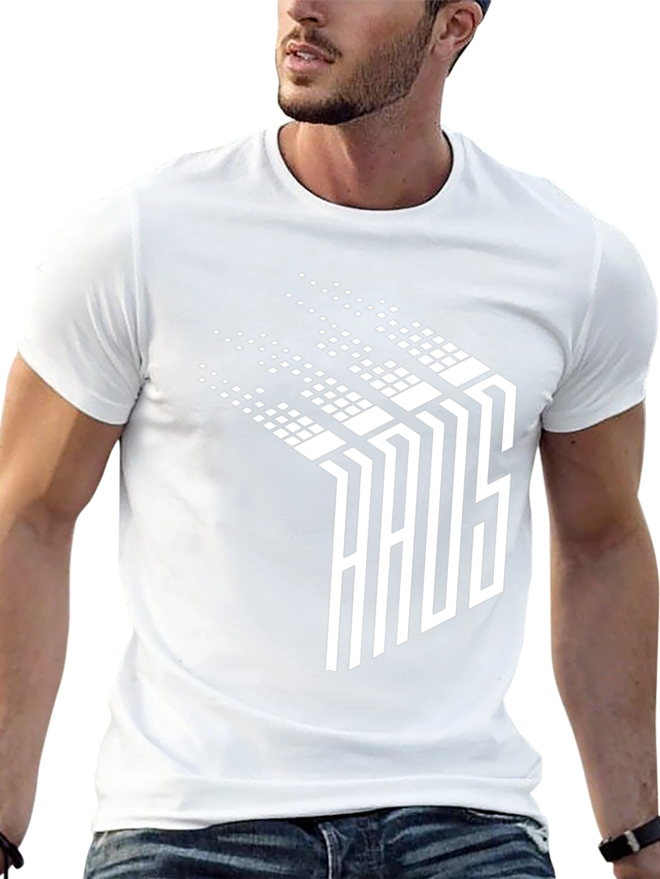 Abstract Pixelated Word T-Shirt - Black
