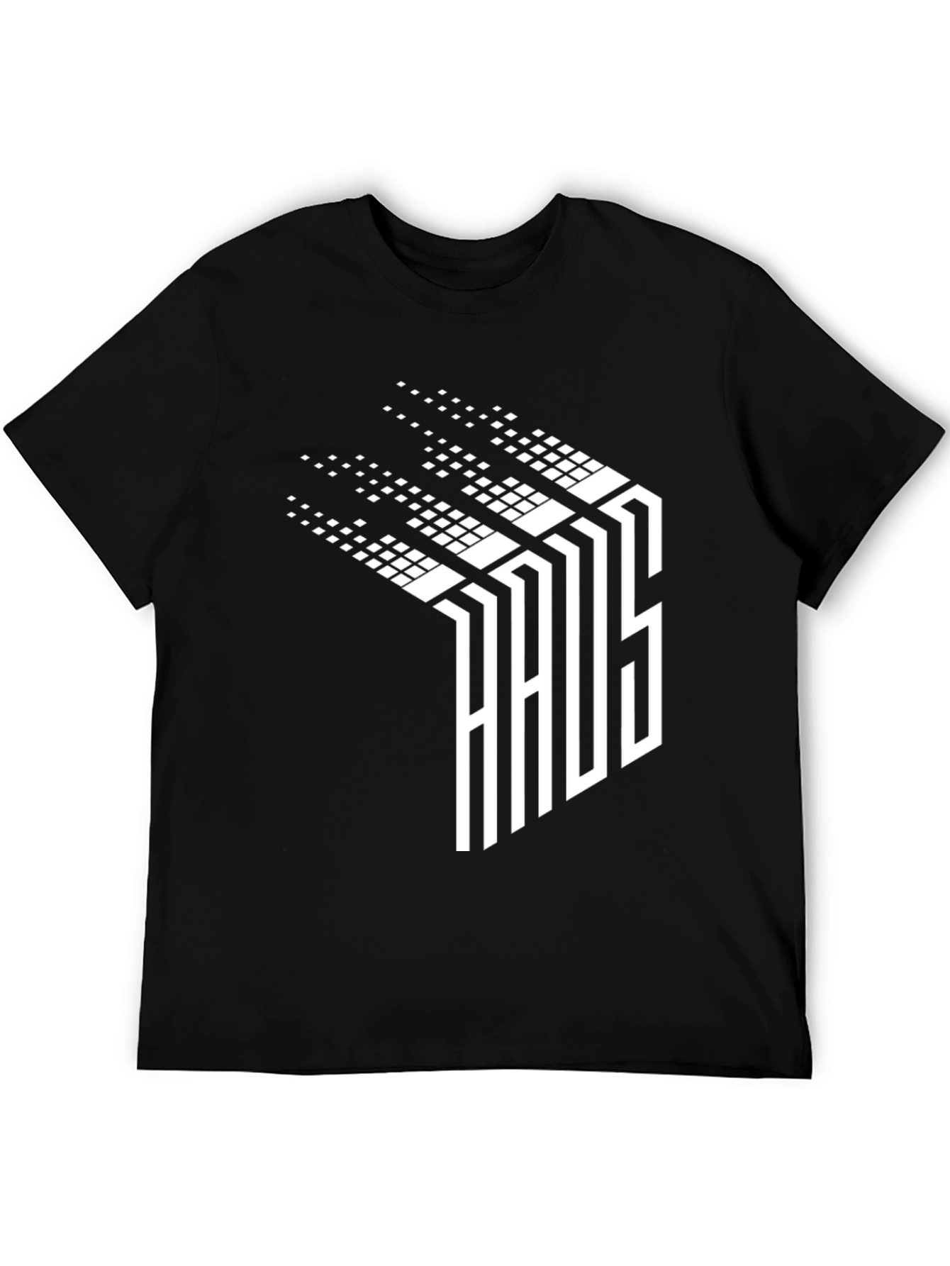 Abstract Pixelated Word T-Shirt - Black