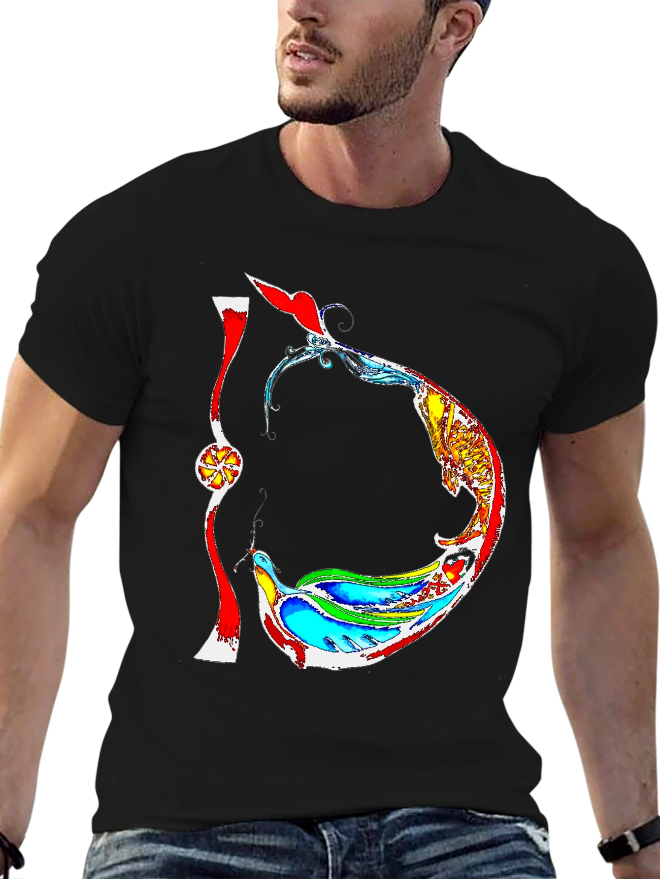 Abstract Artistic Graphic T-Shirt - Unique Design