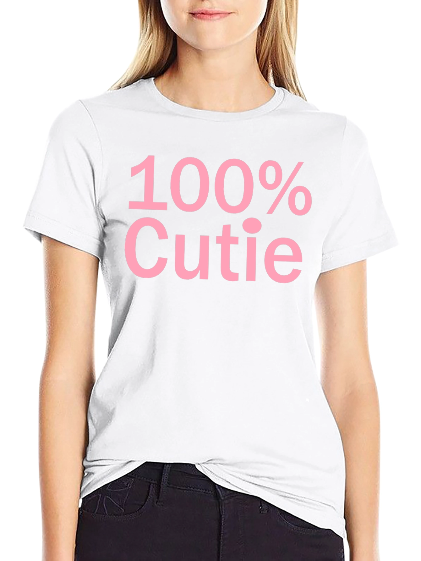 100% Cutie Black Graphic T-Shirt - Soft Cotton Blend