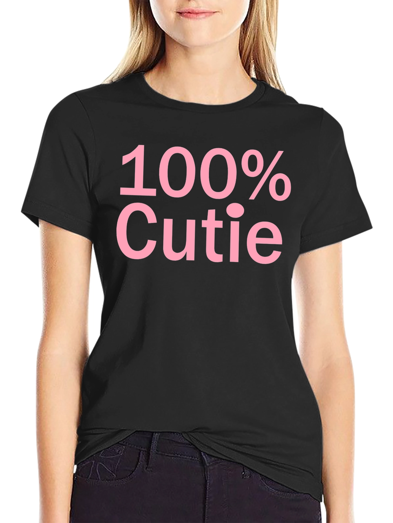100% Cutie Black Graphic T-Shirt - Soft Cotton Blend
