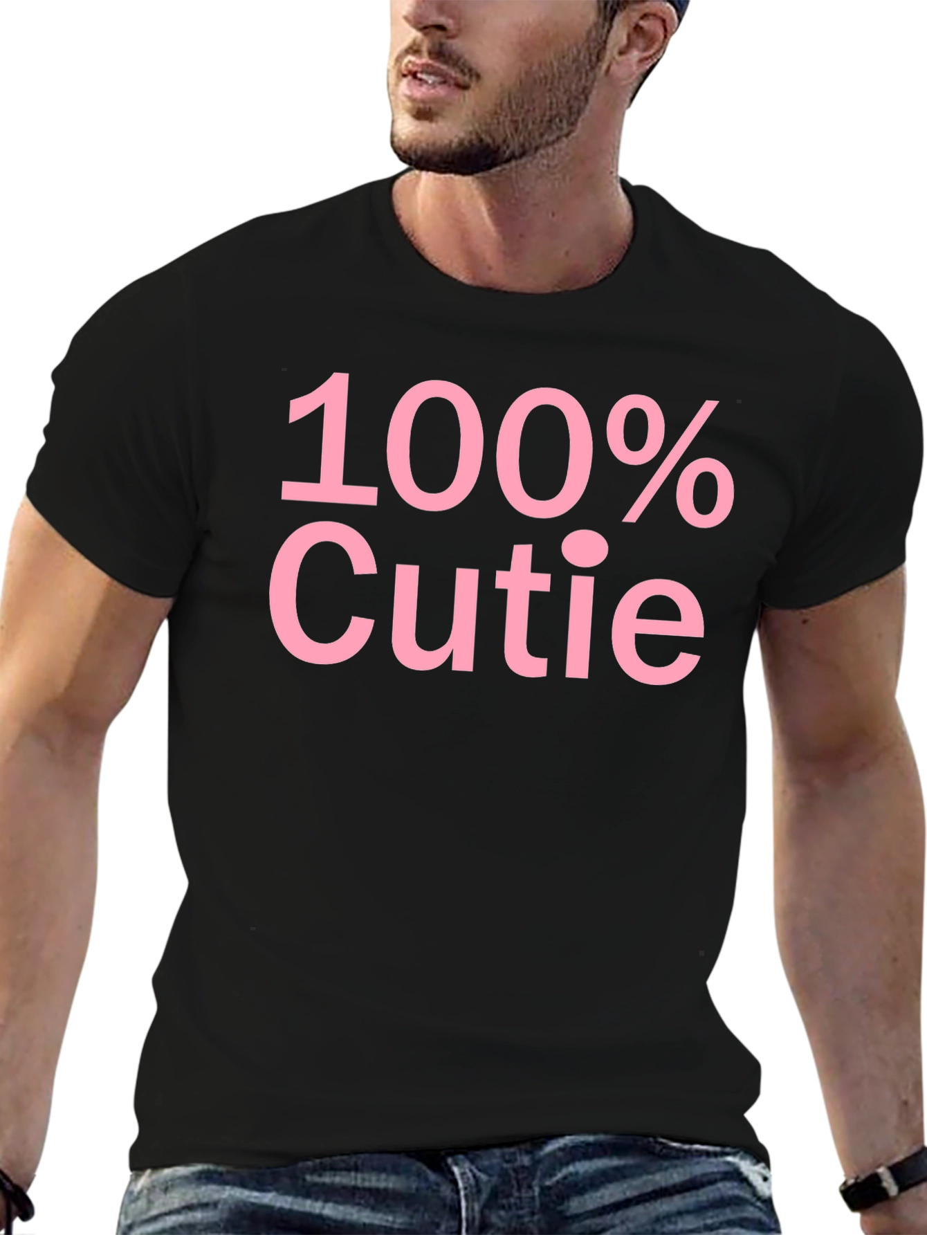100% Cutie Black Graphic T-Shirt - Soft Cotton Blend