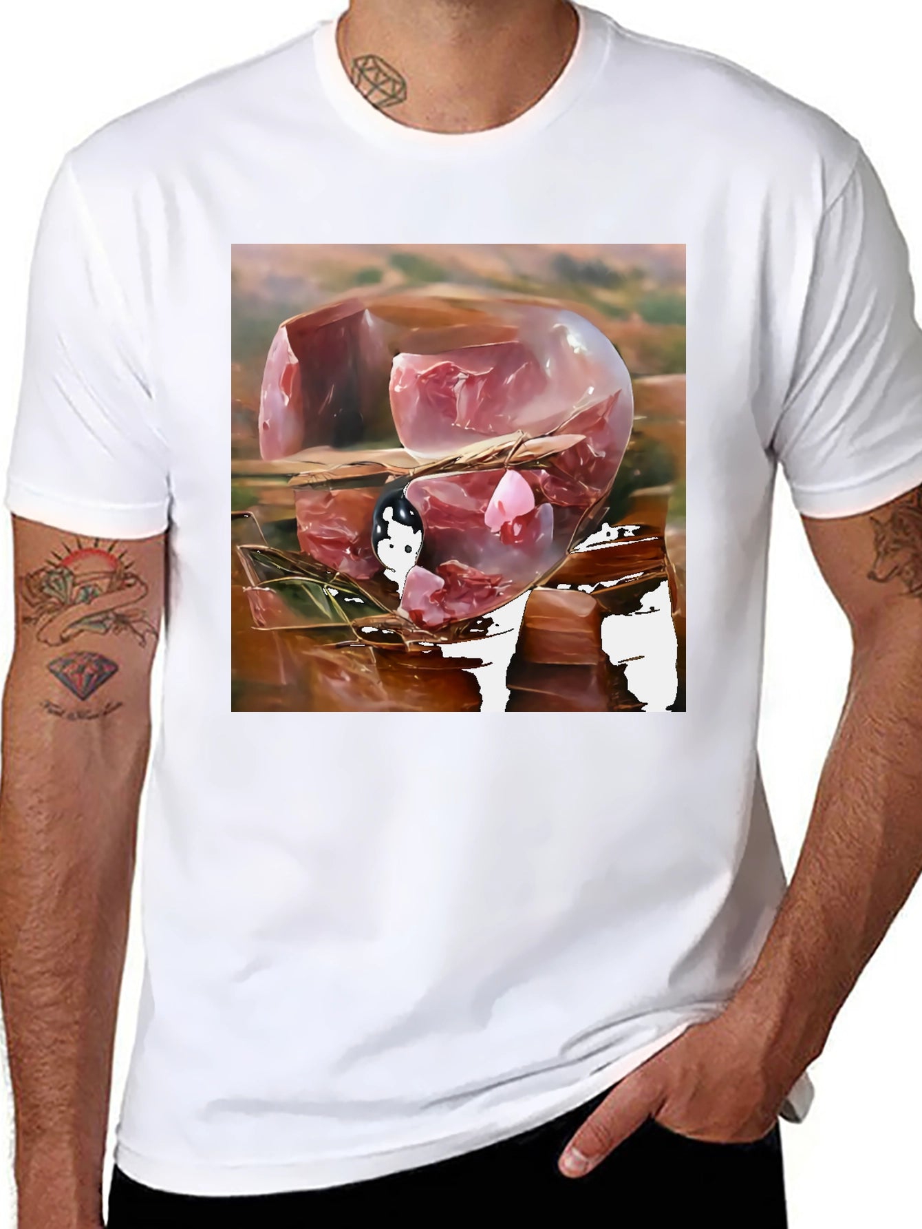 Abstract Meat Cube Art T-Shirt