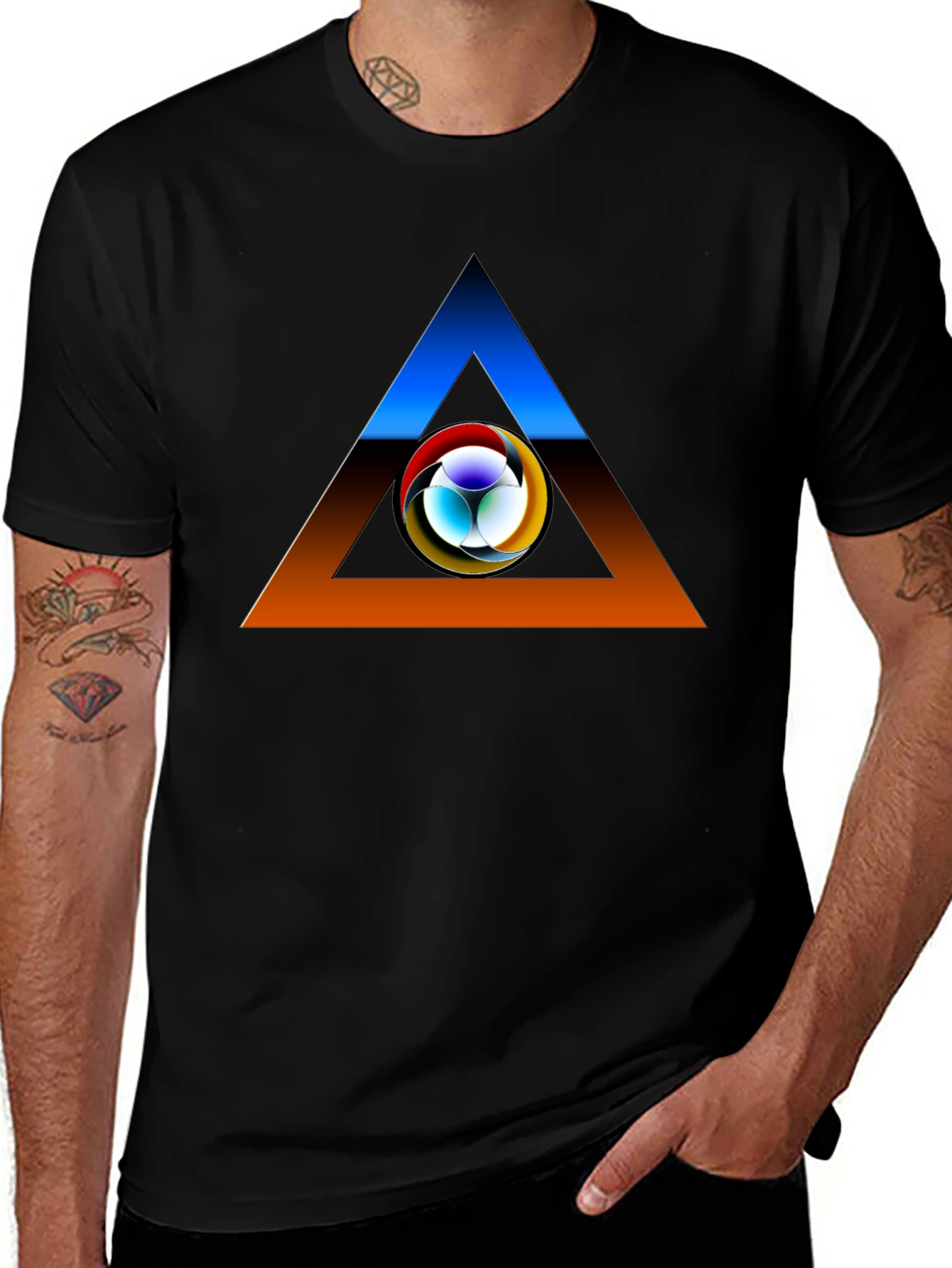 Abstract Triangle Graphic T-Shirt