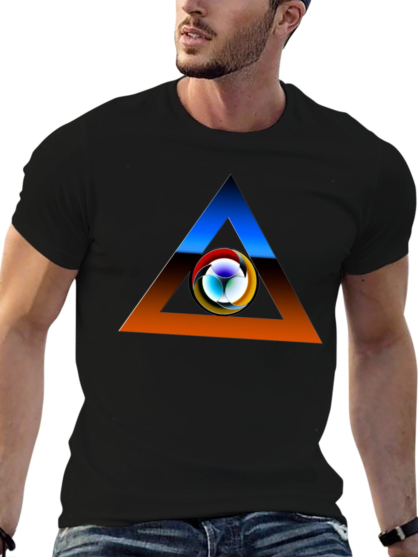 Abstract Triangle Graphic T-Shirt