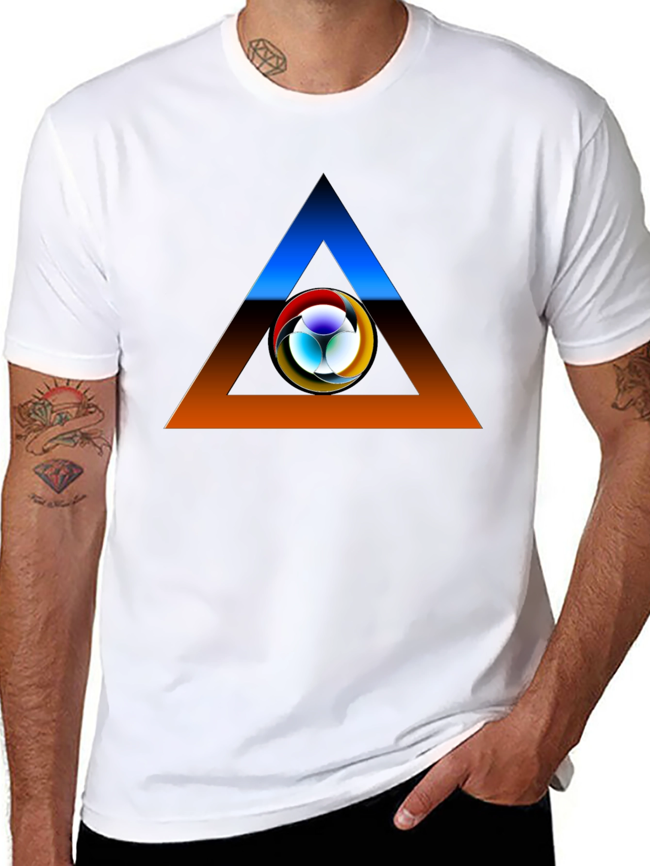 Abstract Triangle Graphic T-Shirt