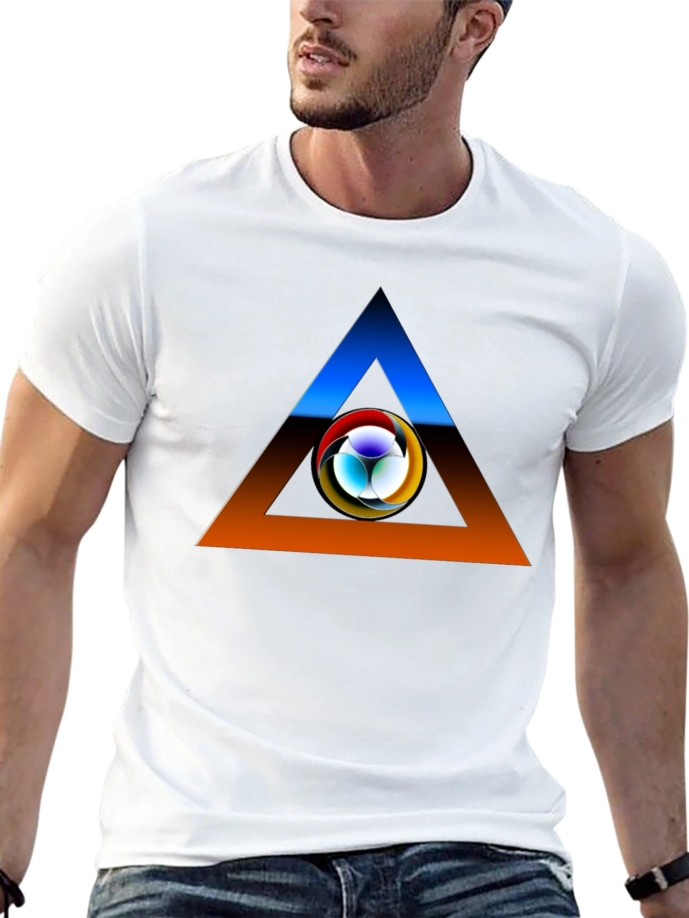 Abstract Triangle Graphic T-Shirt
