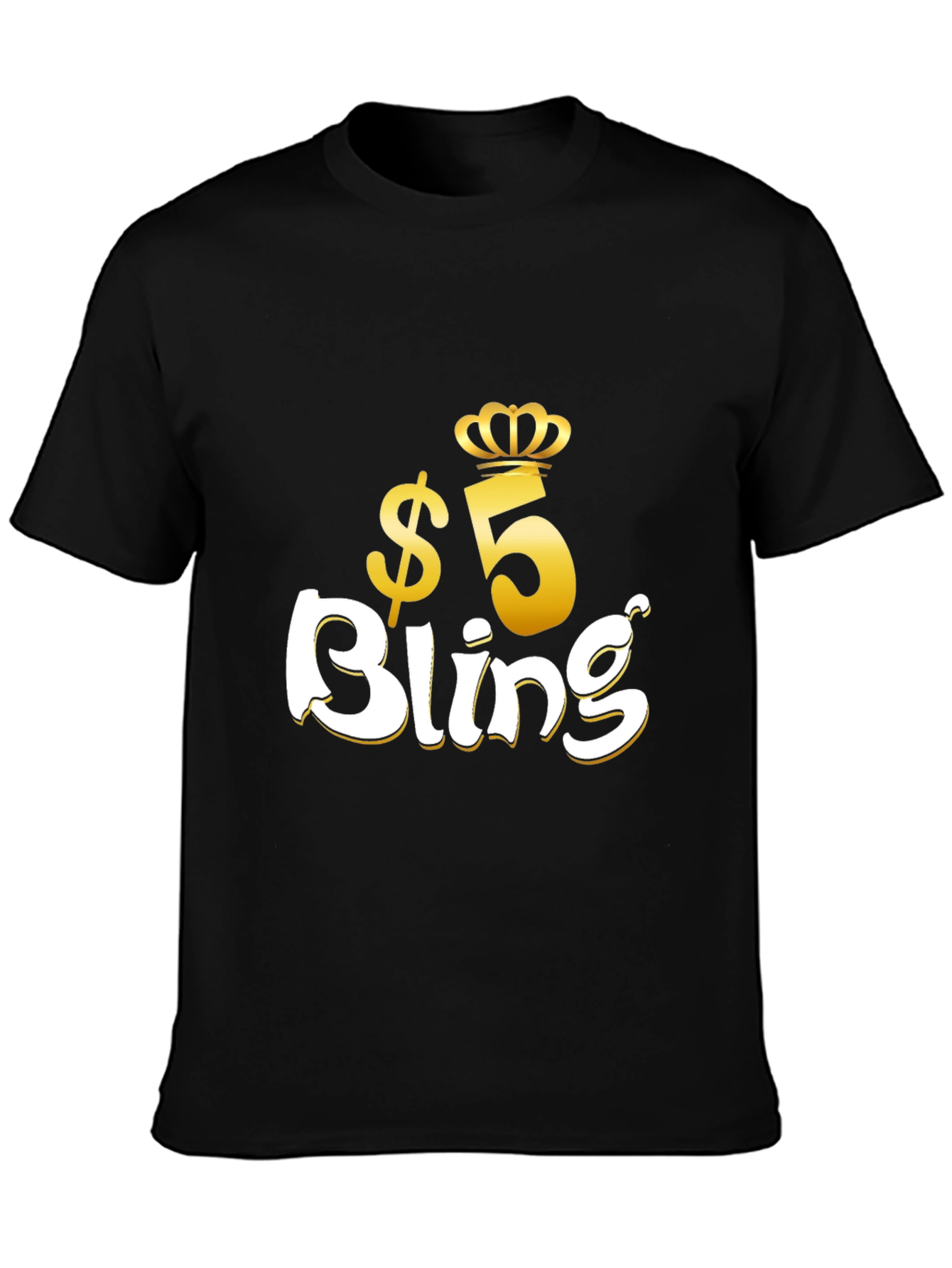 $5 Bling Graphic T-Shirt - Stylish Crown Design