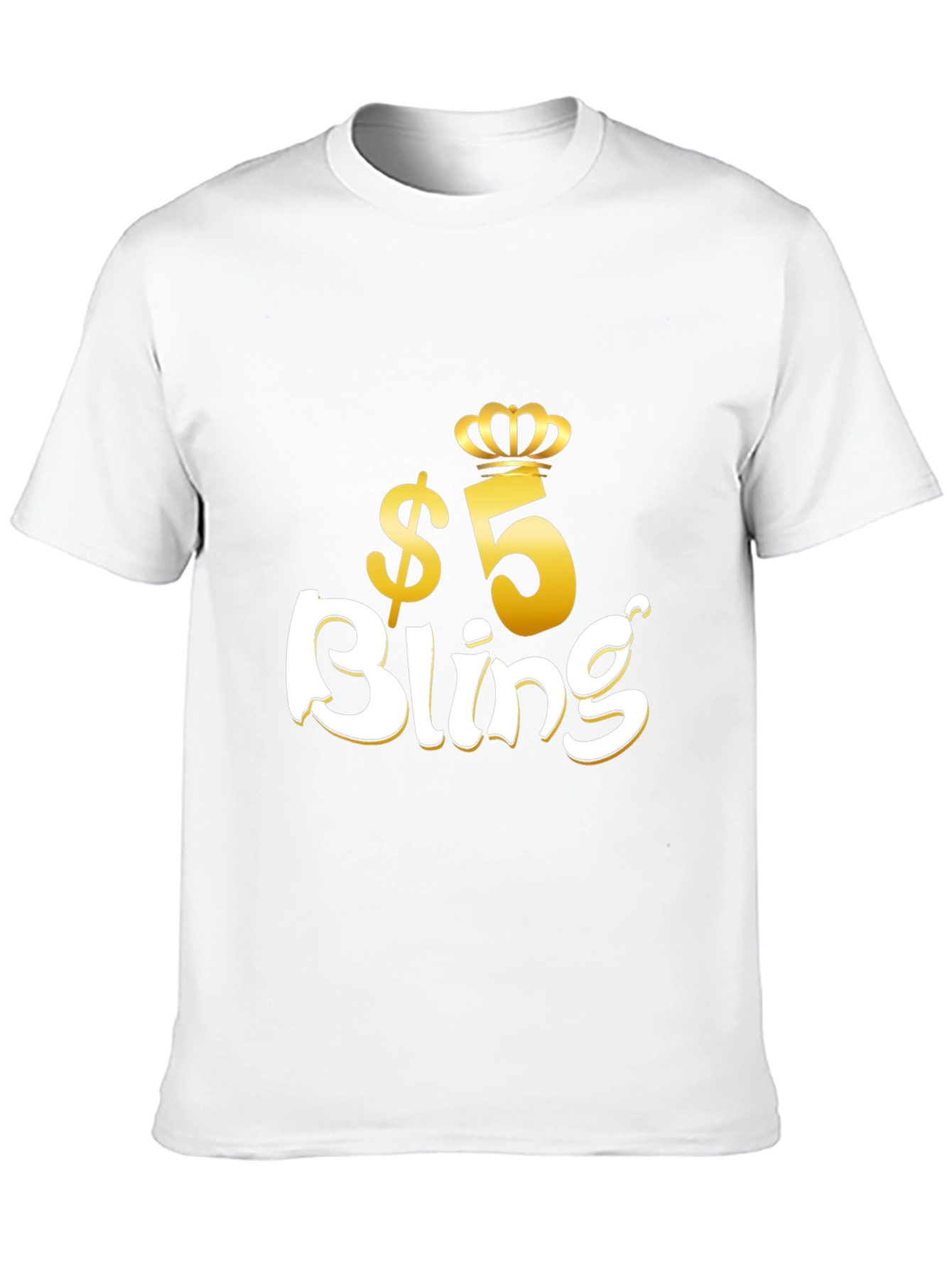 $5 Bling Graphic T-Shirt - Stylish Crown Design