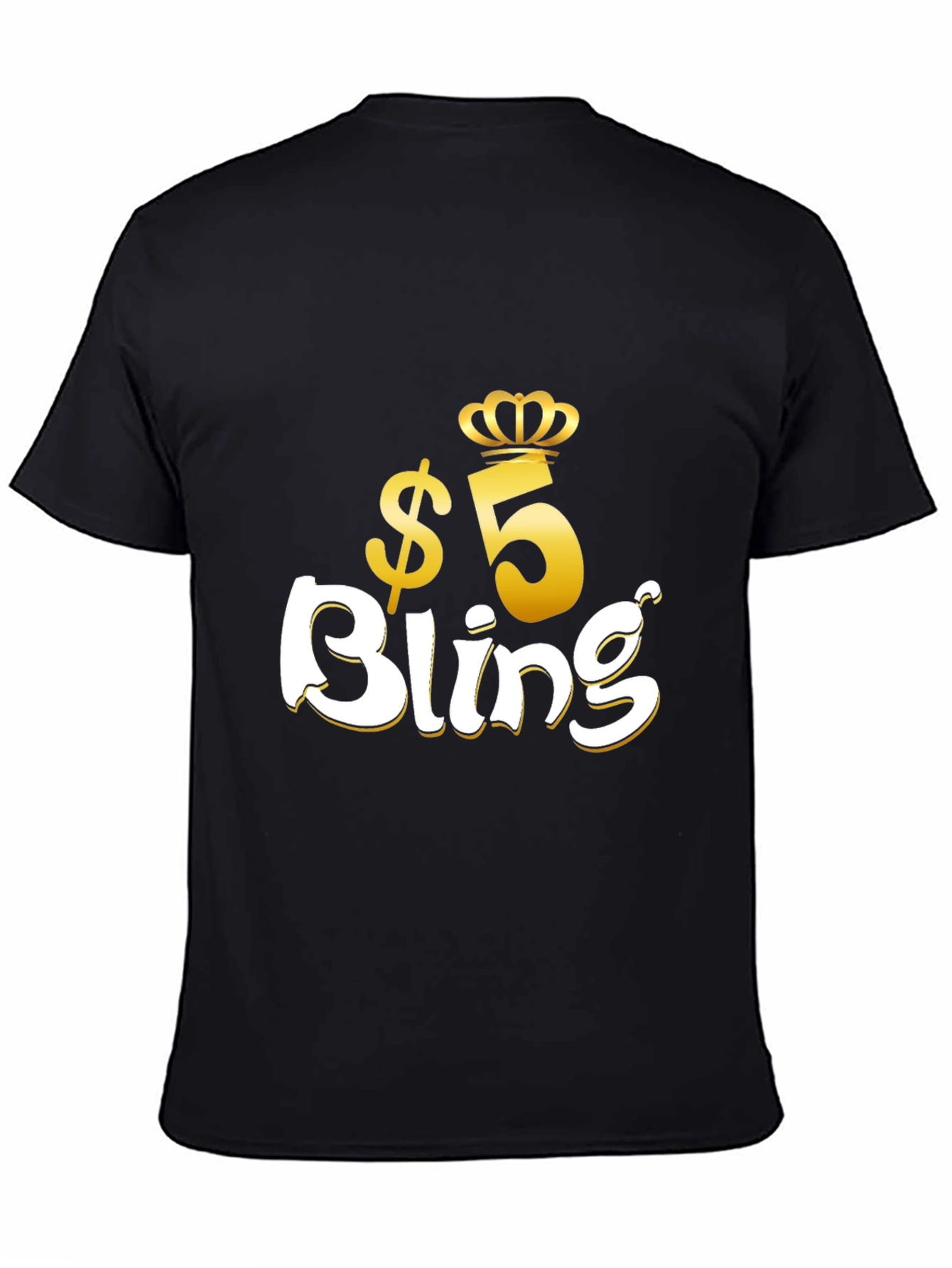 $5 Bling Graphic T-Shirt - Stylish Crown Design