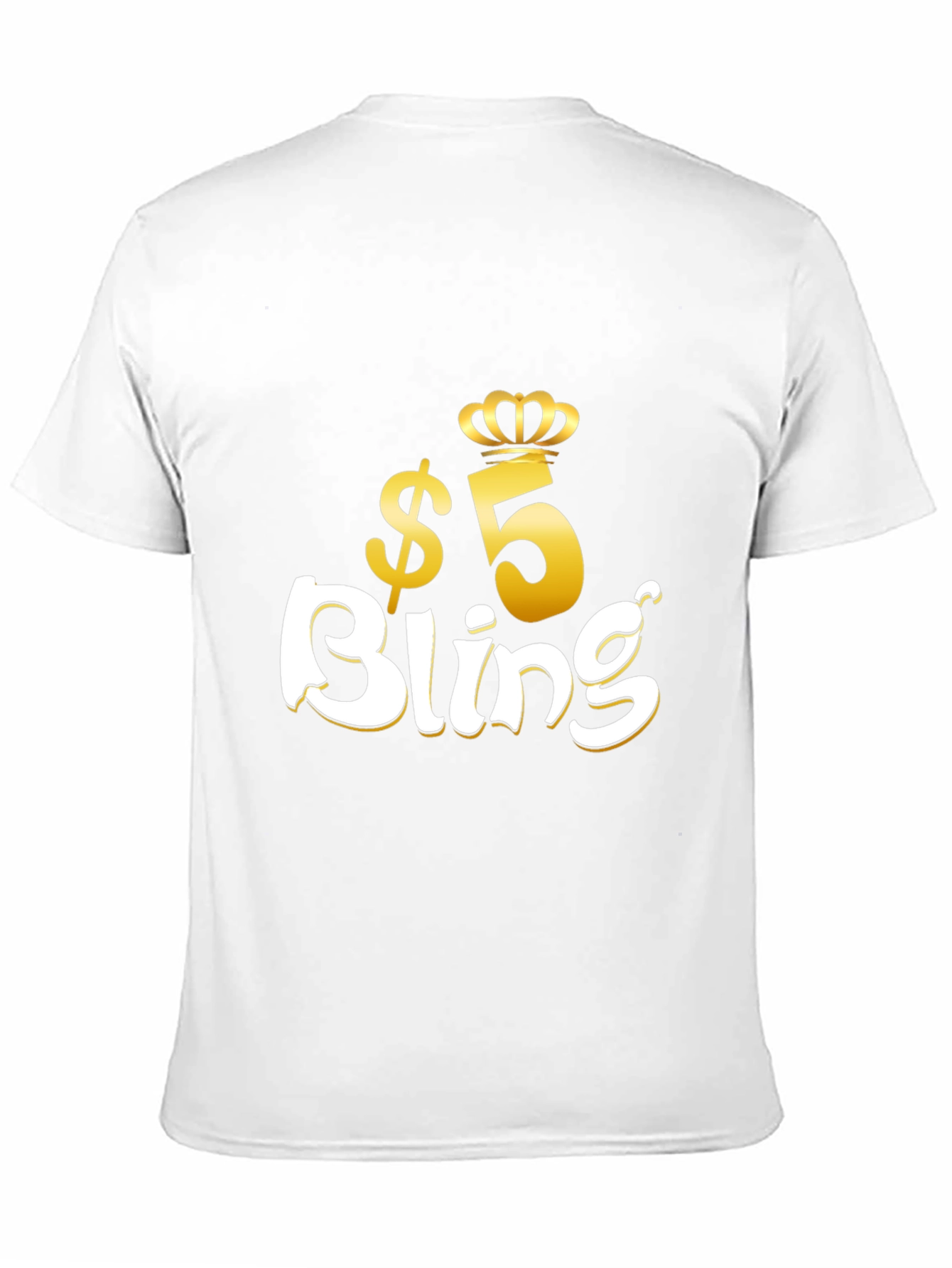 $5 Bling Graphic T-Shirt - Stylish Crown Design