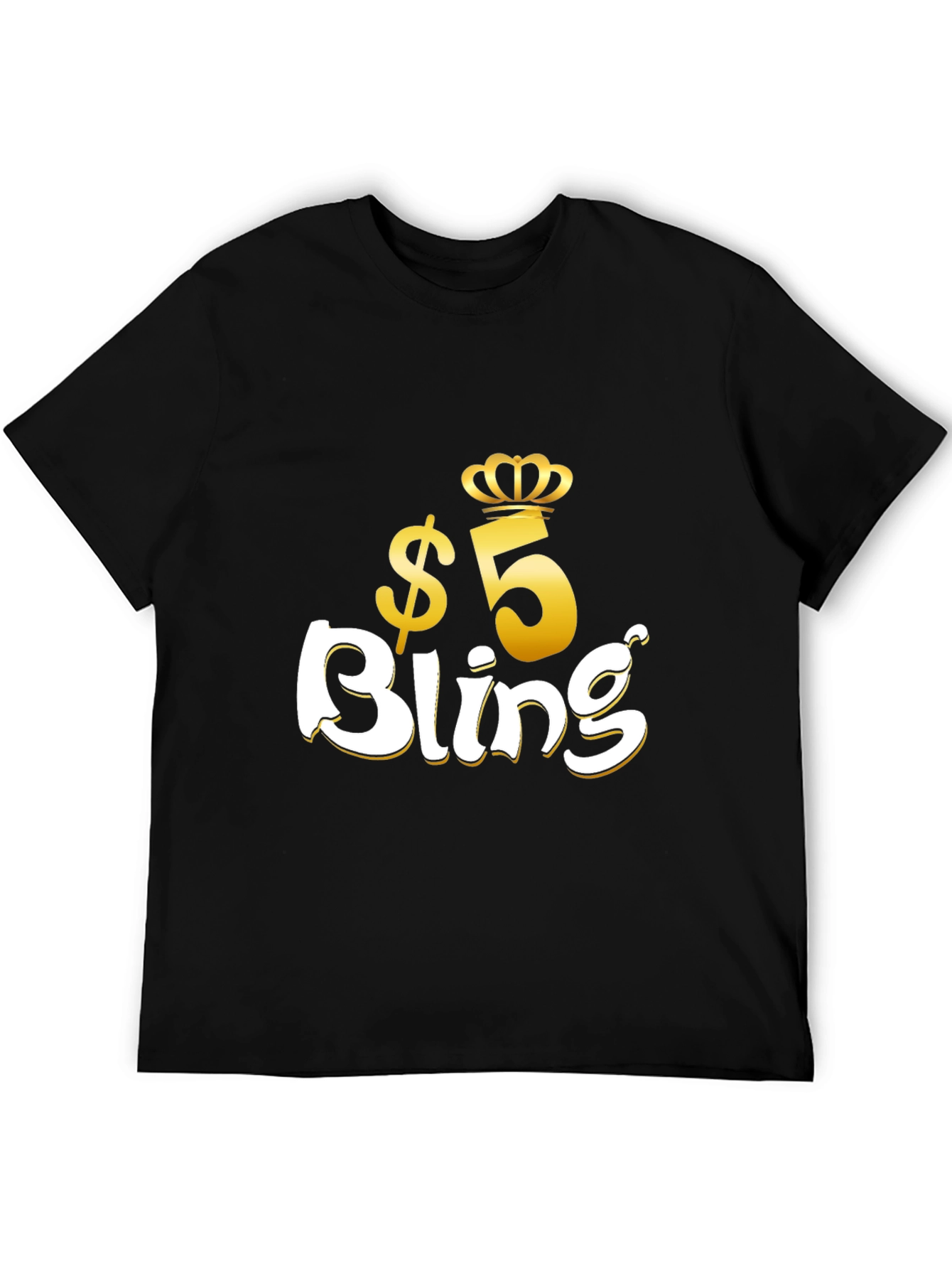 $5 Bling Graphic T-Shirt - Stylish Crown Design