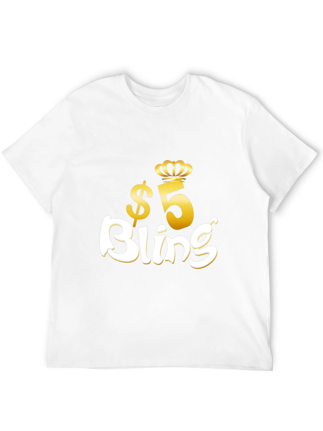 $5 Bling Graphic T-Shirt - Stylish Crown Design
