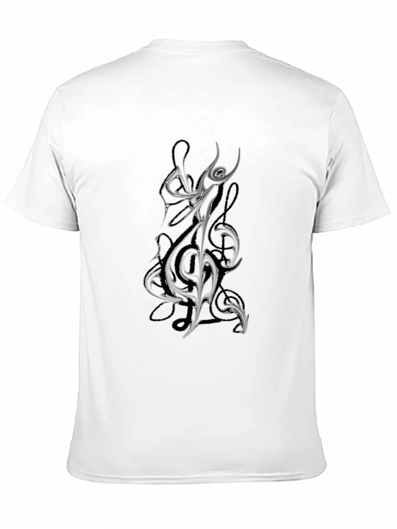 Abstract Music Note Graphic Tee - Black