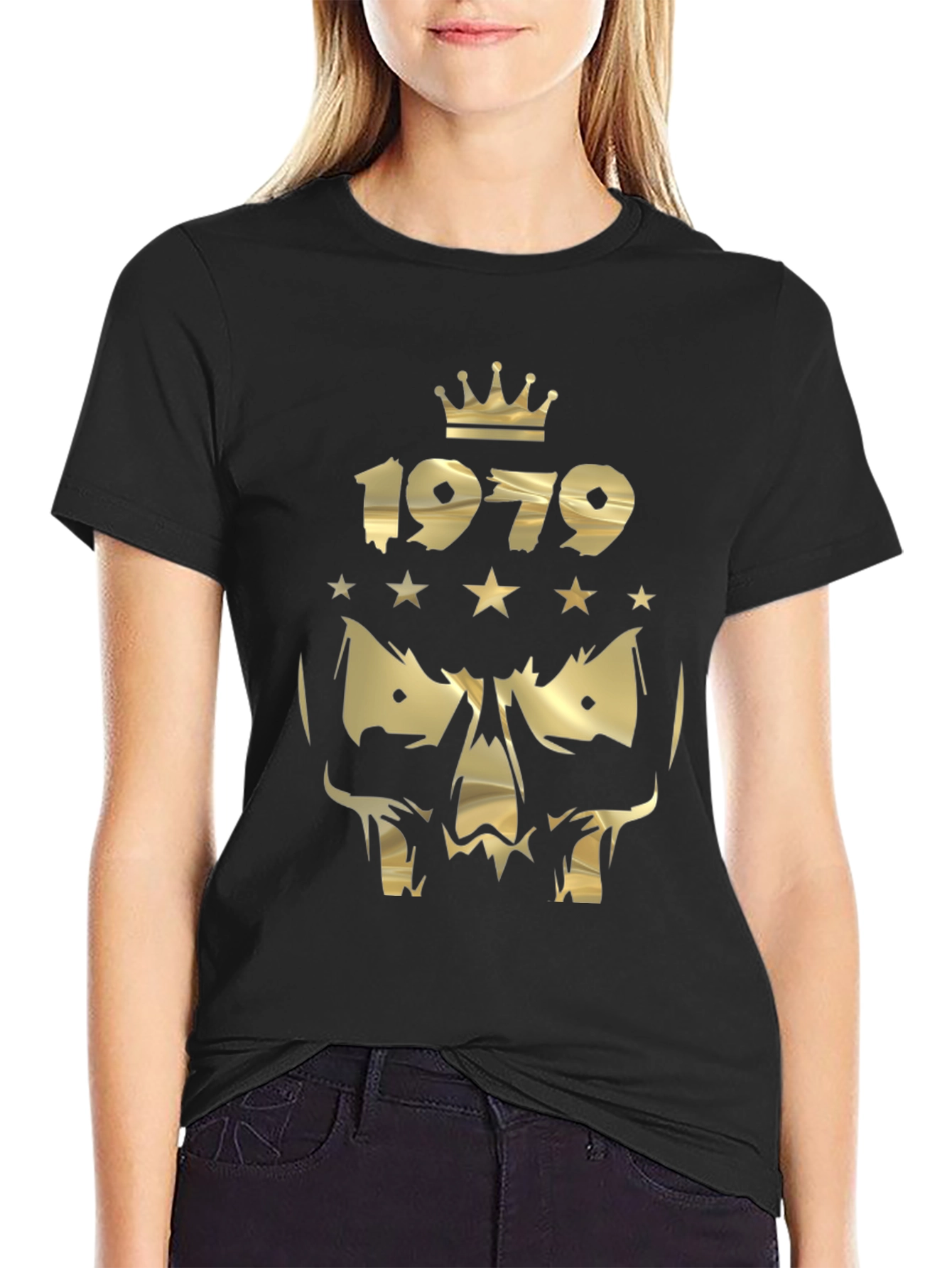 1979 Crown Skull Graphic T-Shirt - Black