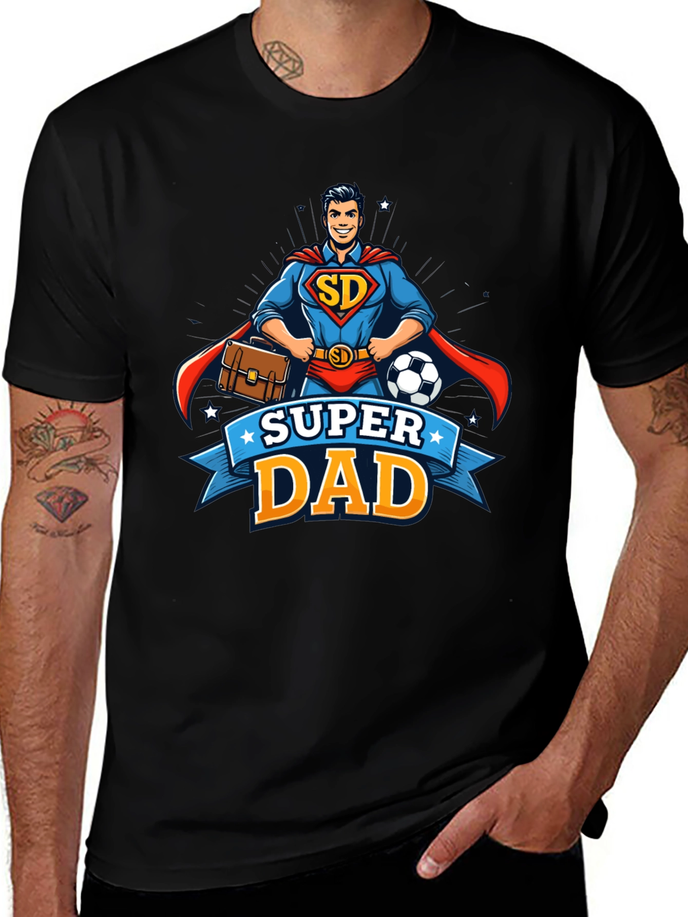 Super Dad Superhero Graphic T-Shirt - Fathers Day Gift