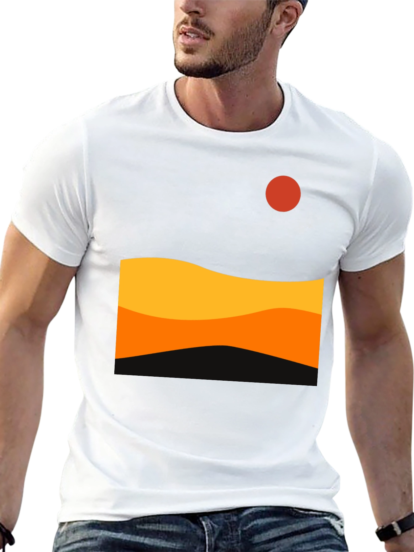 Sunset Wave Graphic Tee - Modern Design