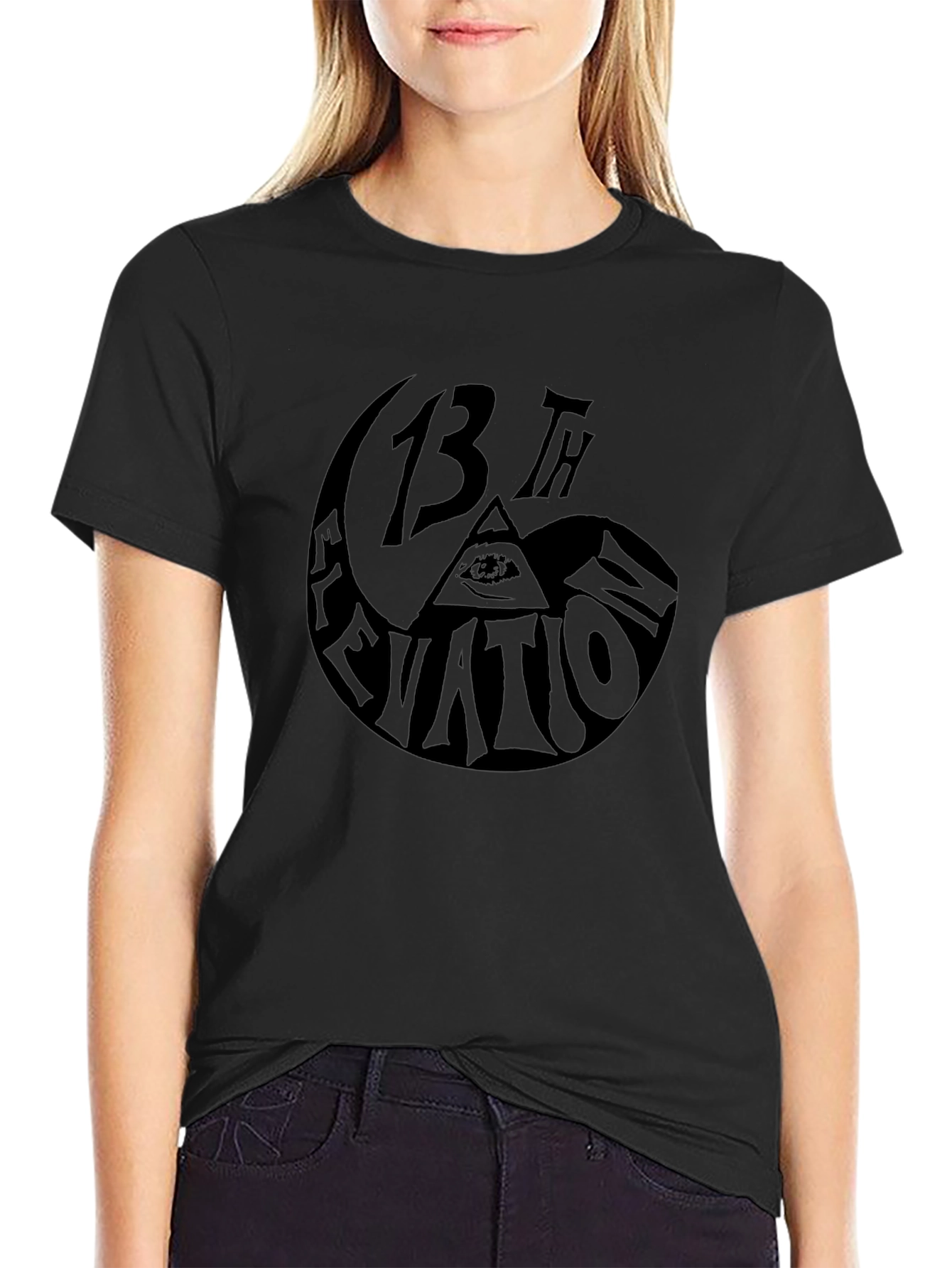 13th Elevation Graphic Print T-Shirt - Black