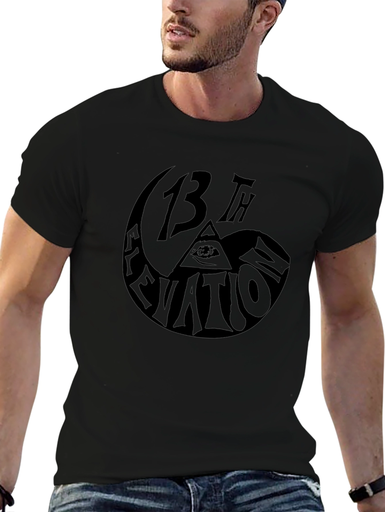 13th Elevation Graphic Print T-Shirt - Black