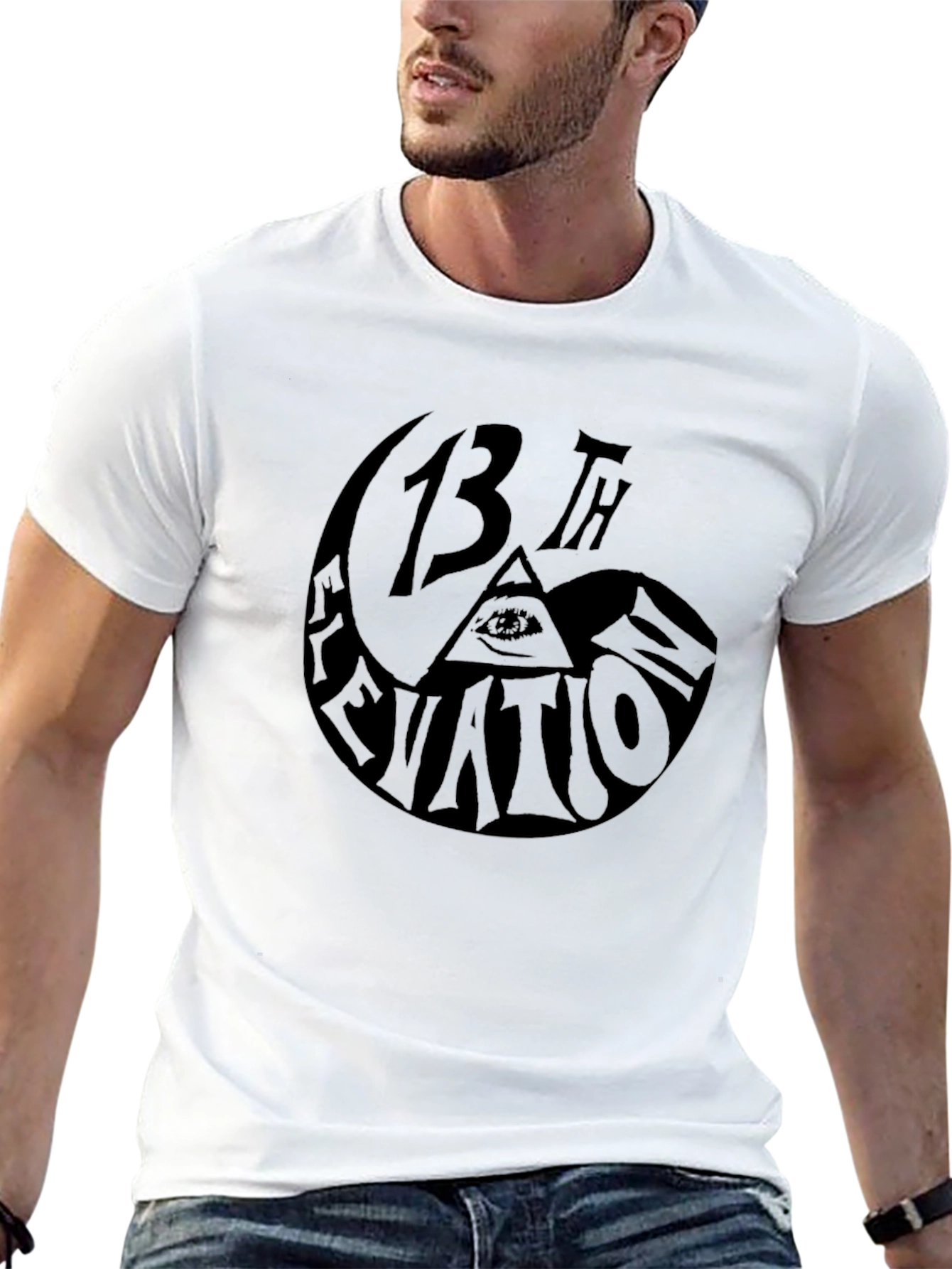 13th Elevation Graphic Print T-Shirt - Black