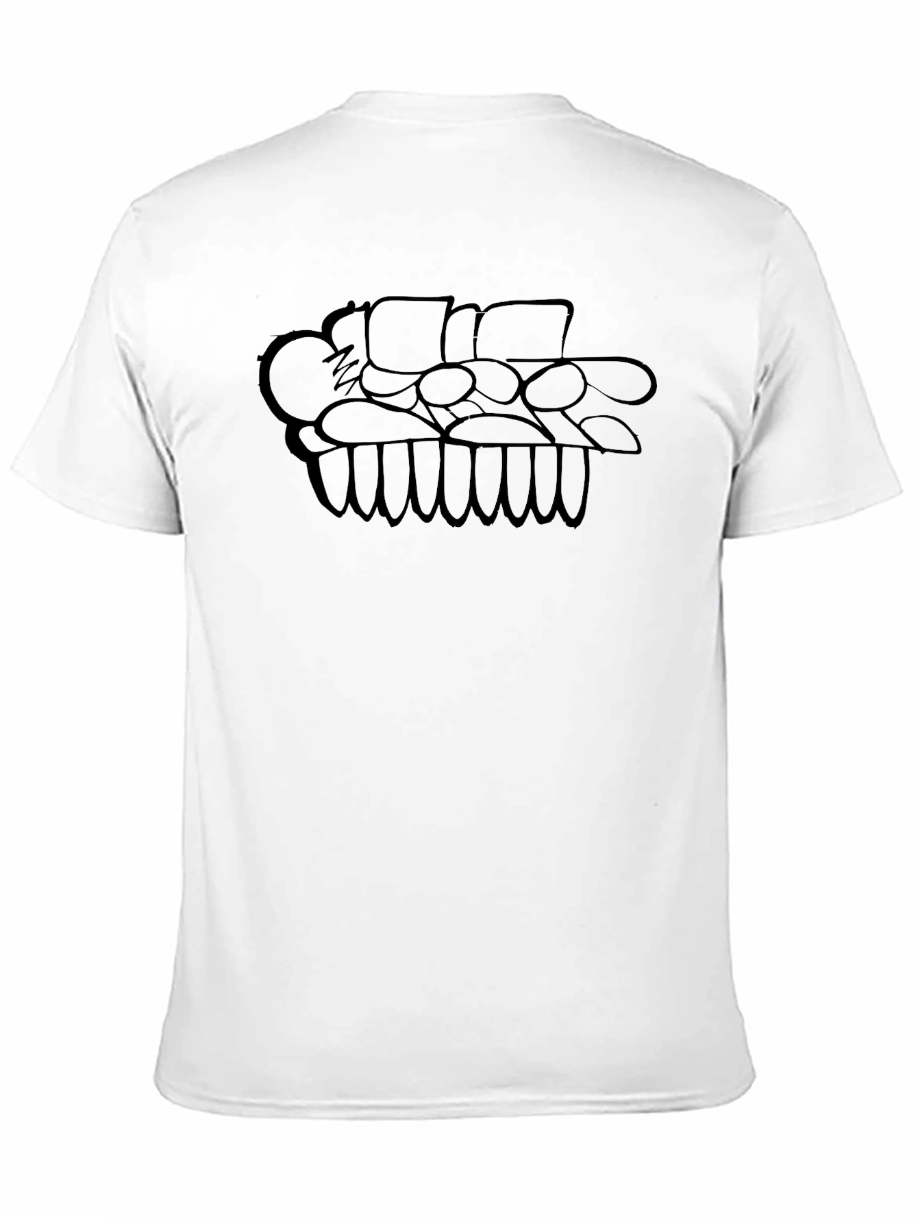 Abstract Graphic Print Tee - Black
