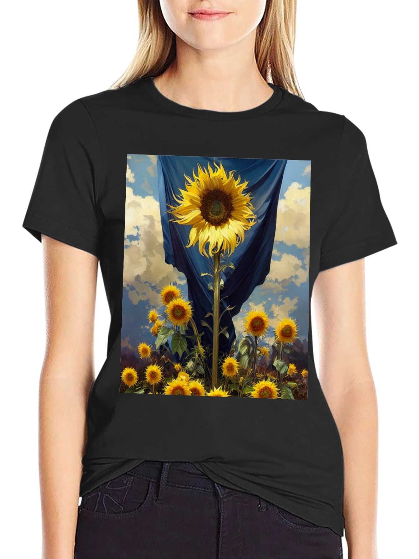 Sunflower Field Graphic Tee - Stylish Comfort