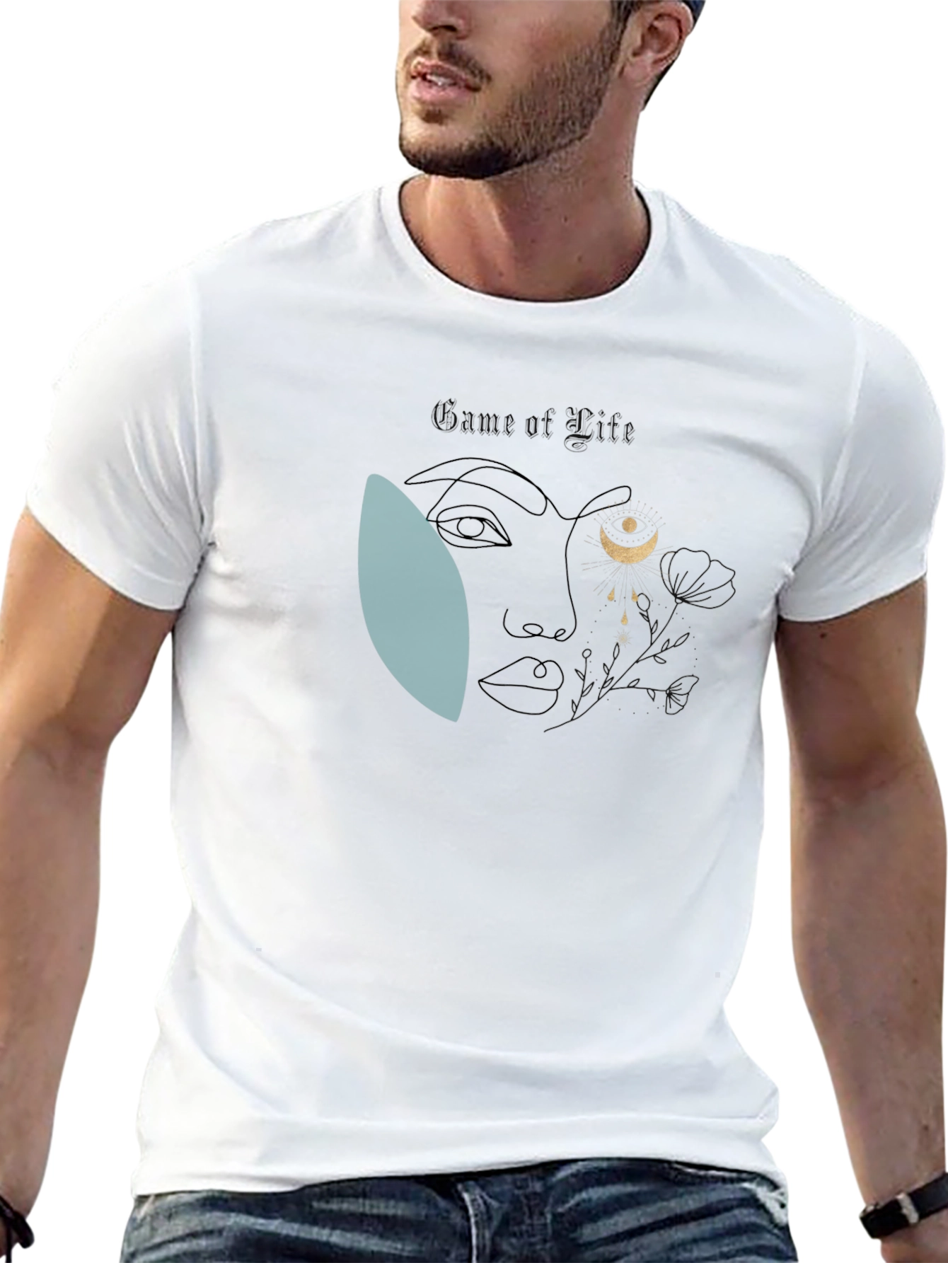Abstract Moon Goddess Graphic Tee