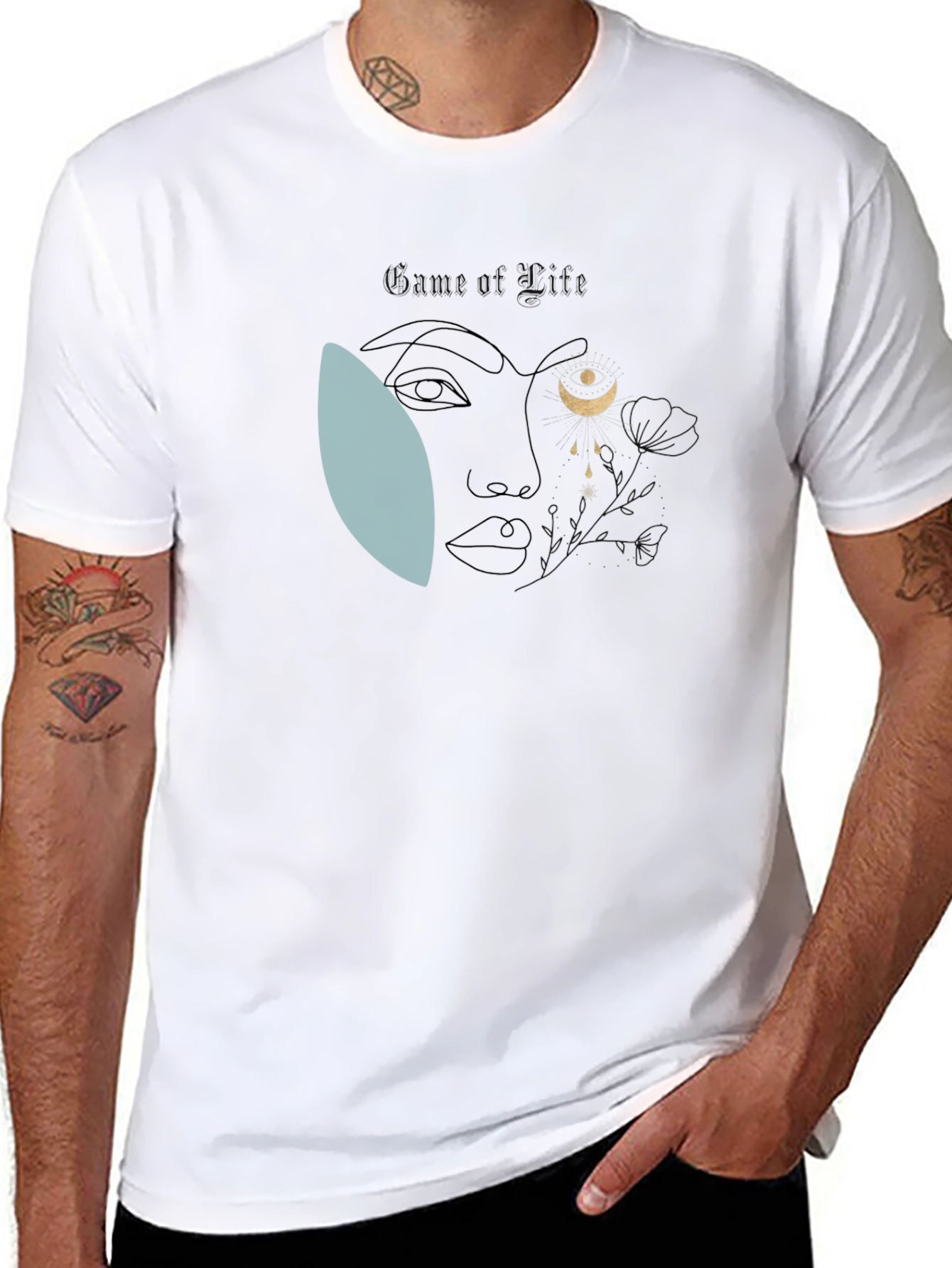 Abstract Moon Goddess Graphic Tee