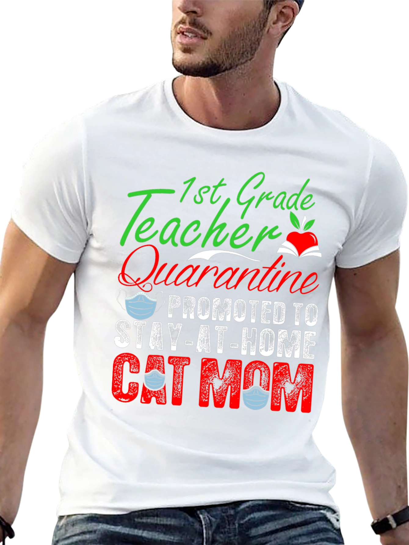 1st Grade Teacher Promoted to Cat Mom T-Shirt