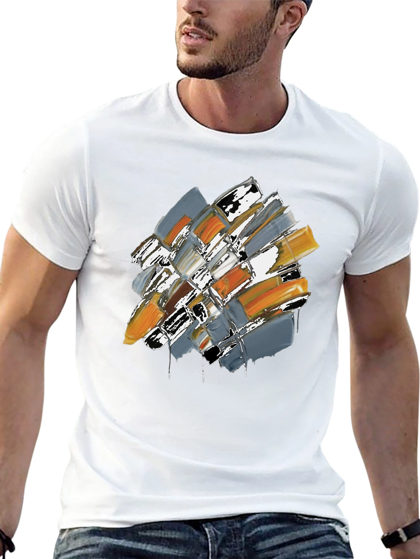 Abstract Brushstroke Graphic Tee