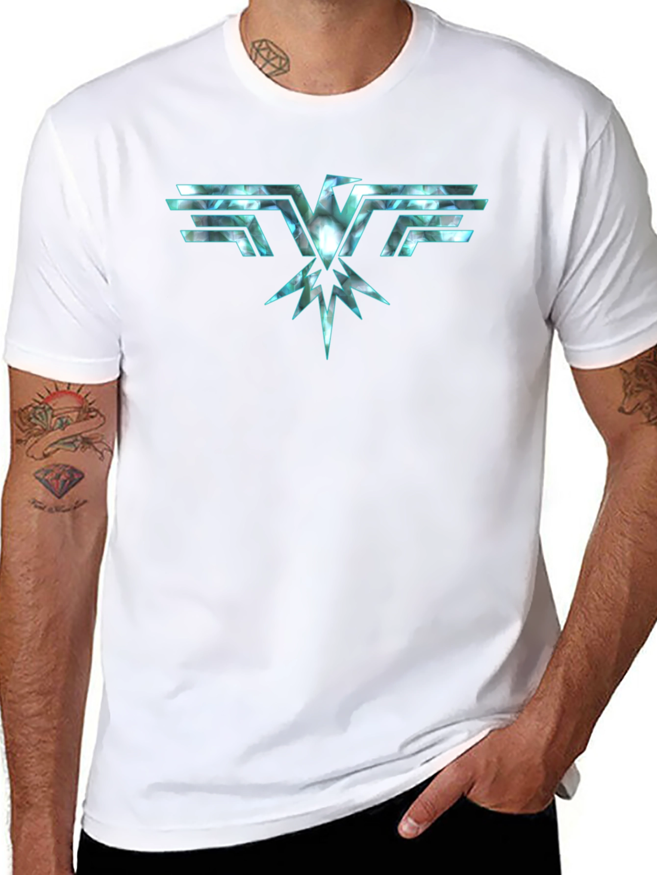 Abstract Eagle Graphic Black T-Shirt