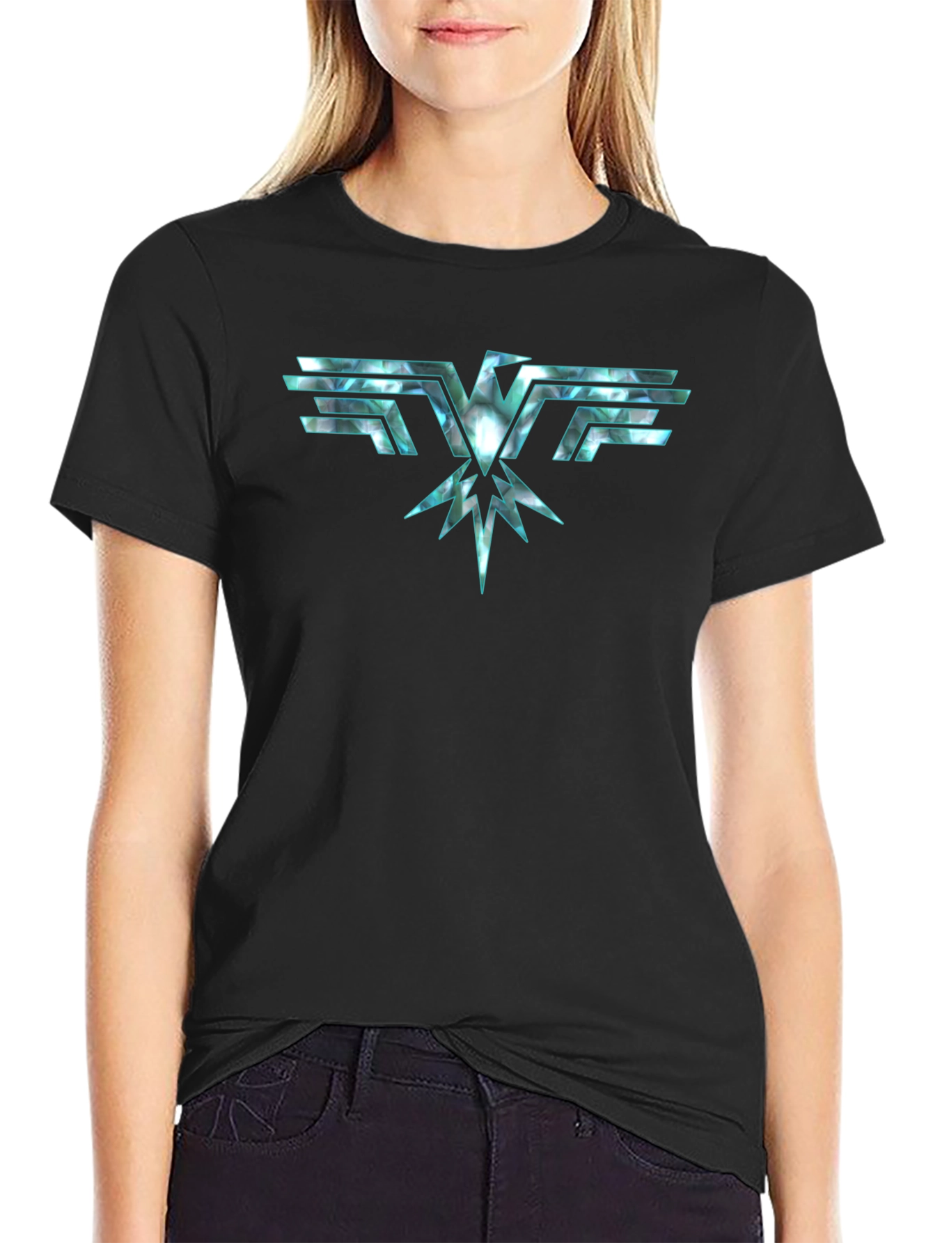 Abstract Eagle Graphic Black T-Shirt