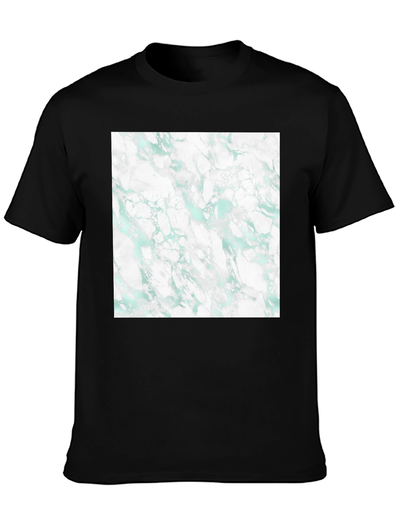 Abstract Marble Print Black T-Shirt