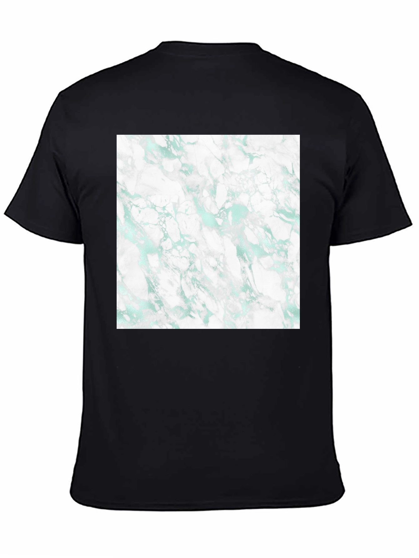 Abstract Marble Print Black T-Shirt