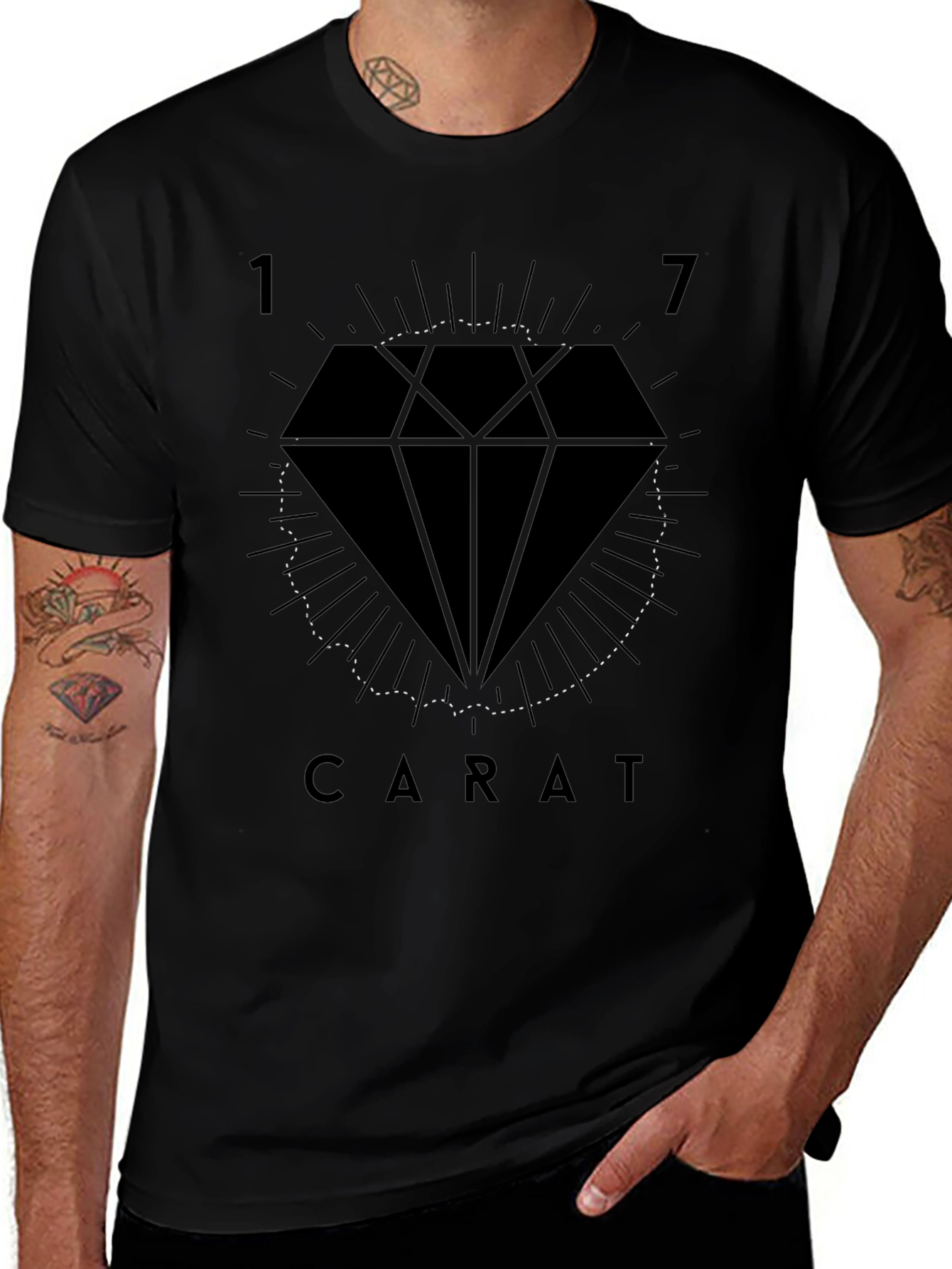 17 Carat Graphic Tee - Stylish Diamond Design
