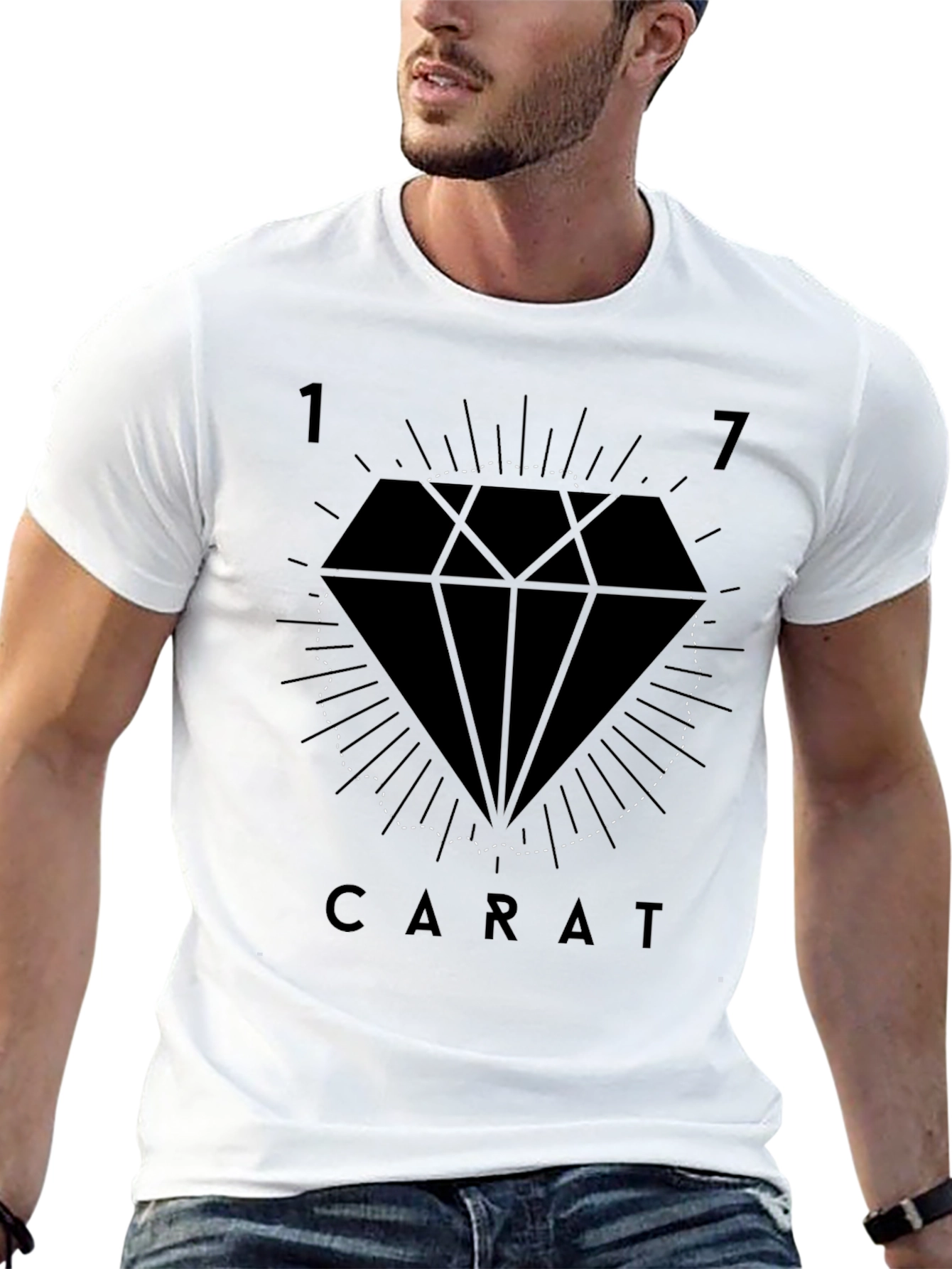 17 Carat Graphic Tee - Stylish Diamond Design