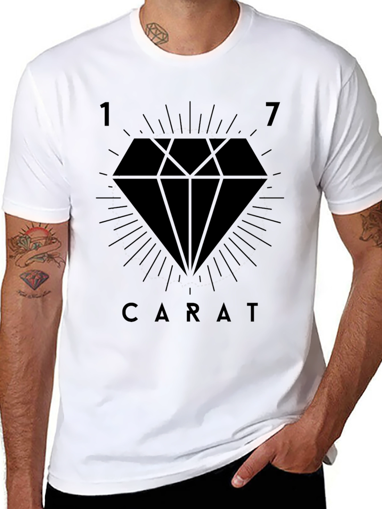 17 Carat Graphic Tee - Stylish Diamond Design